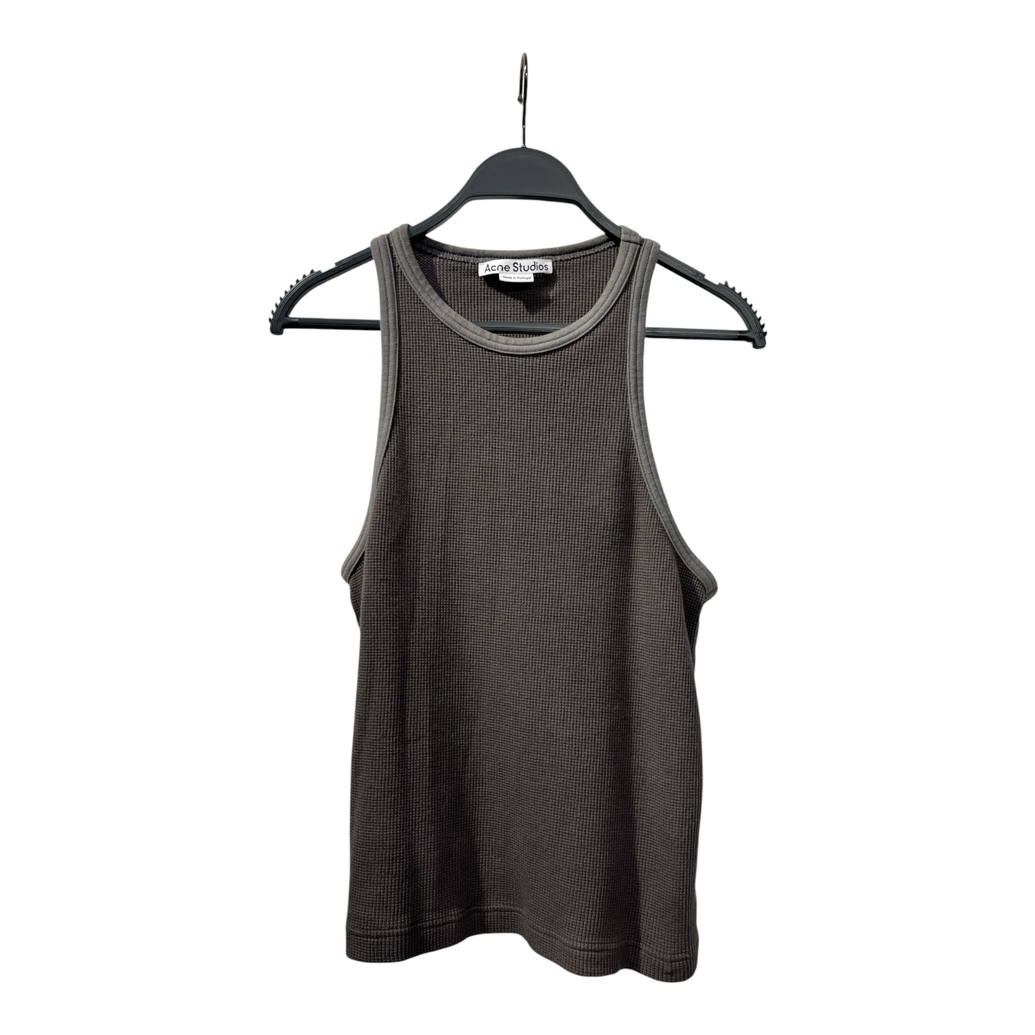 Acne Studios/SL Cut & Sew/M/Cotton/GRY/WAFFLE KNIT CLEAR LOGO ON BACK view 1
