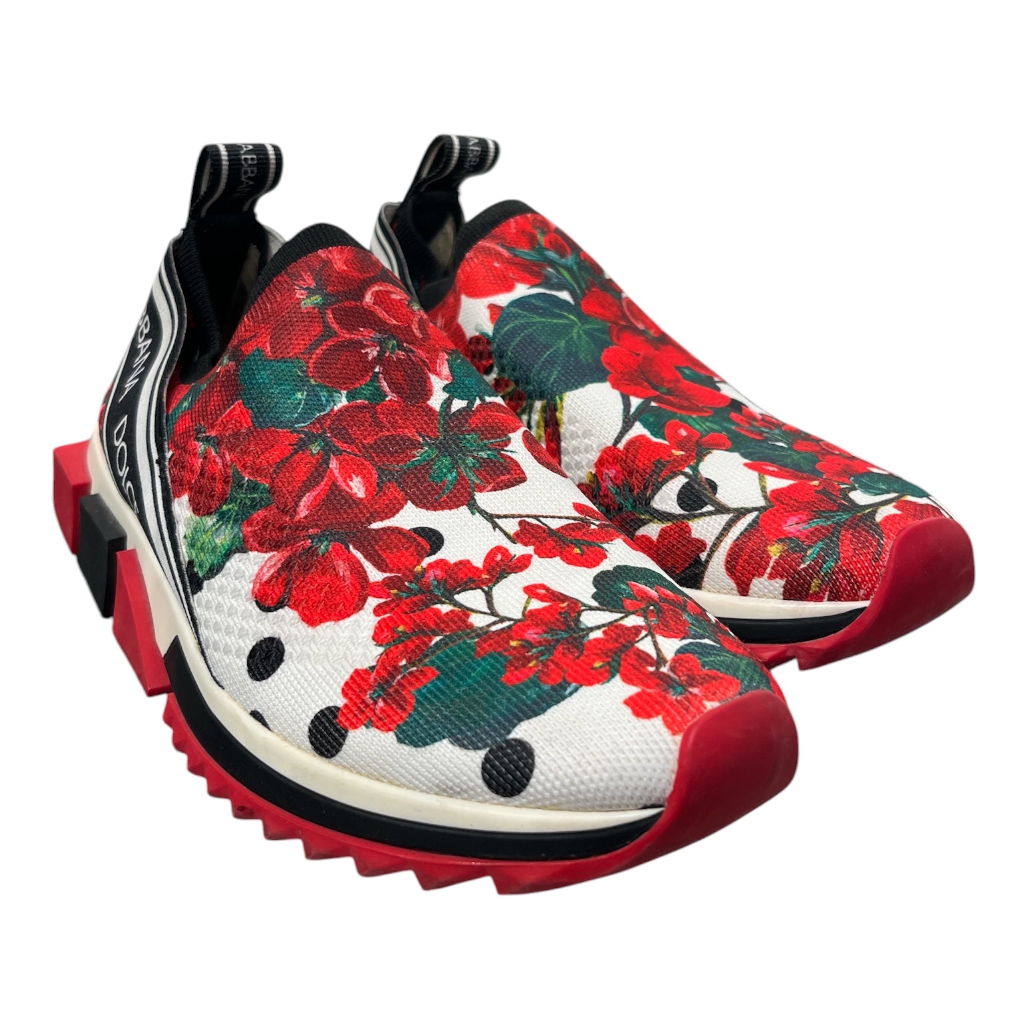 DOLCE&GABBANA/Low-Sneakers/EU 37/Floral Pattern/WHT/WHITE FLOWERS view 1