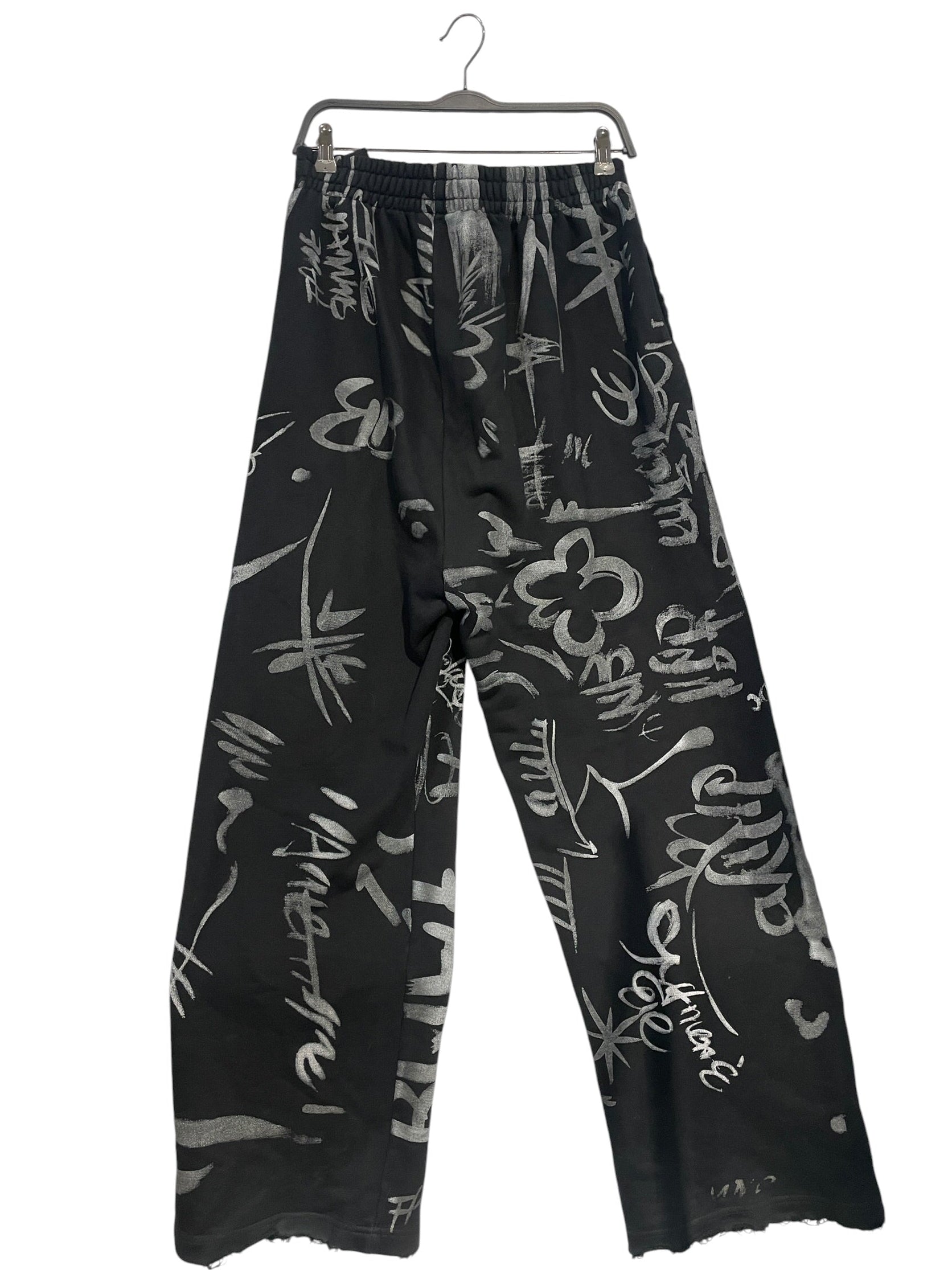 BALENCIAGA/Pants/M/Cotton/BLK/Graphic Graffiti RED Logo view 2