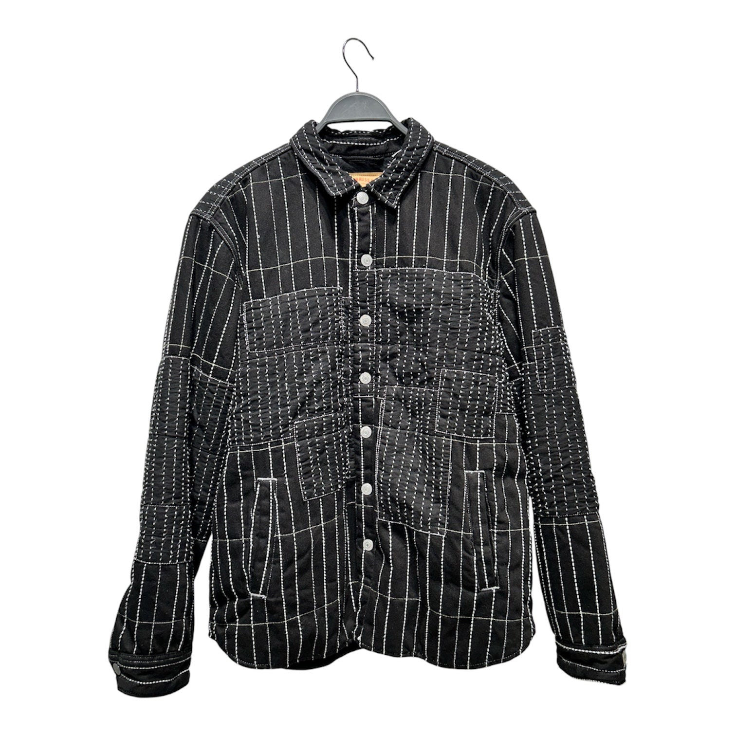Levi's/DENIM TEARS/Quilted Jkt/L/Cotton/BLK/All Over Print/QUILTED PEACE SIGN view 1