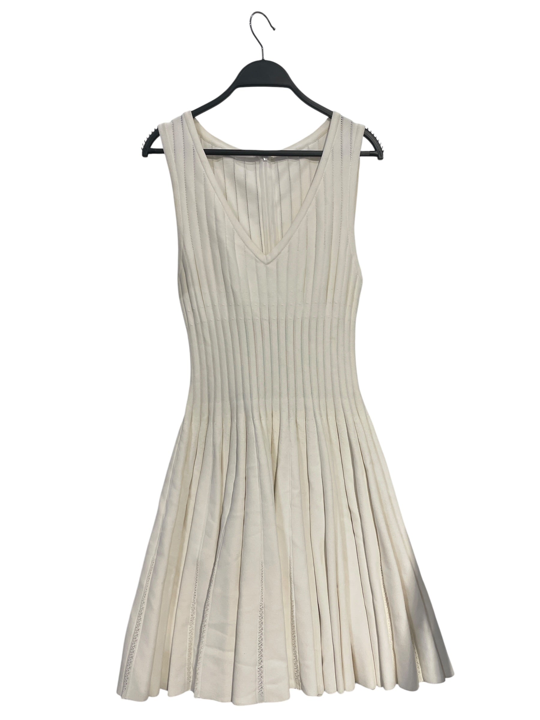 ALAIA/SL Dress/42/Polyester/WHT/MINI HOLES SHOULDERS, view 1