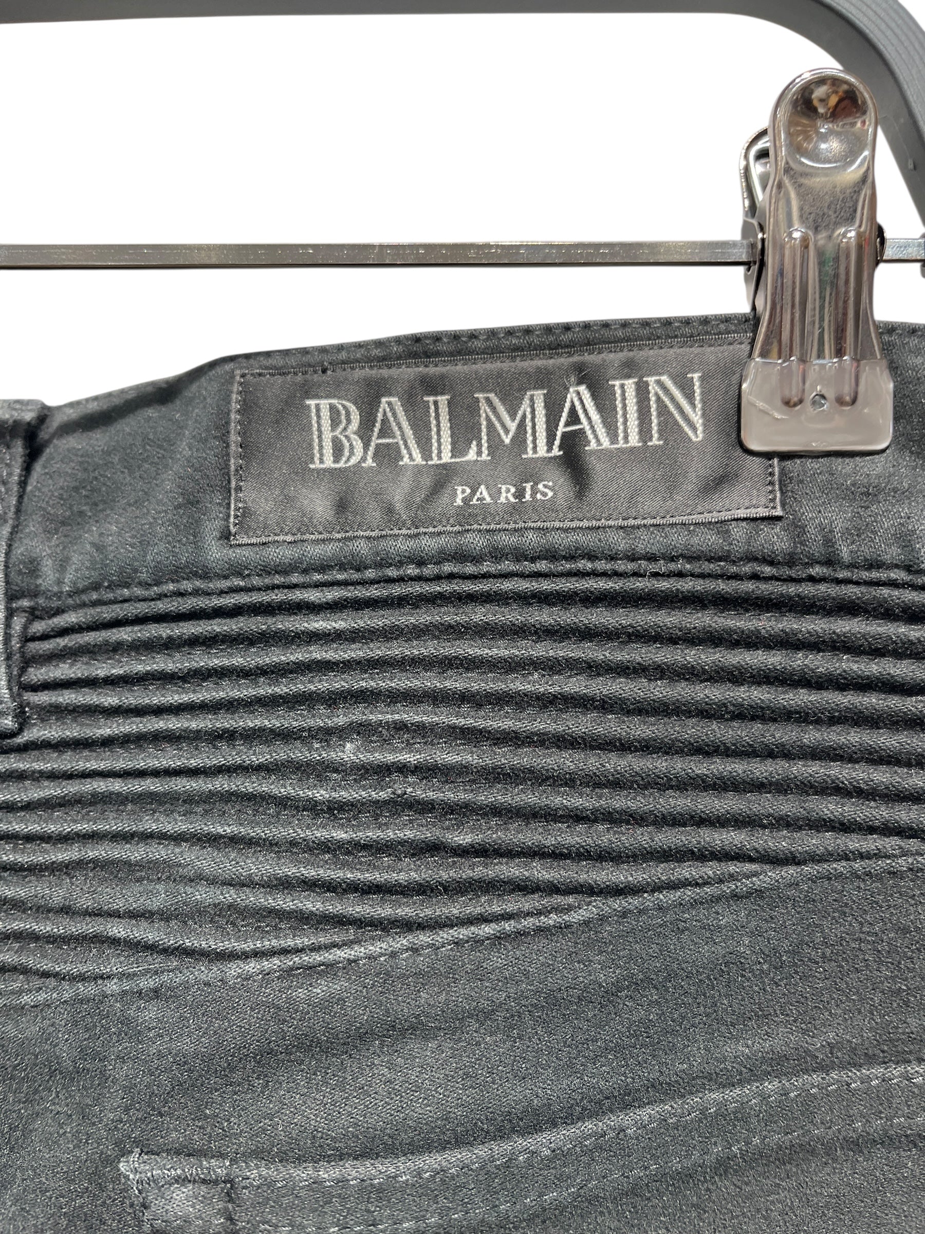 BALMAIN/Skinny Pants/32/Denim/BLK/ view 3