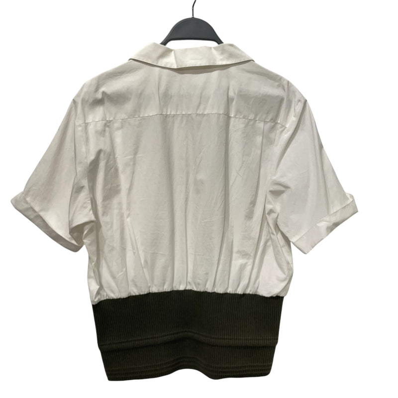 MARNI/Blouse/44/Cotton/WHT/Gather/green gather at hem