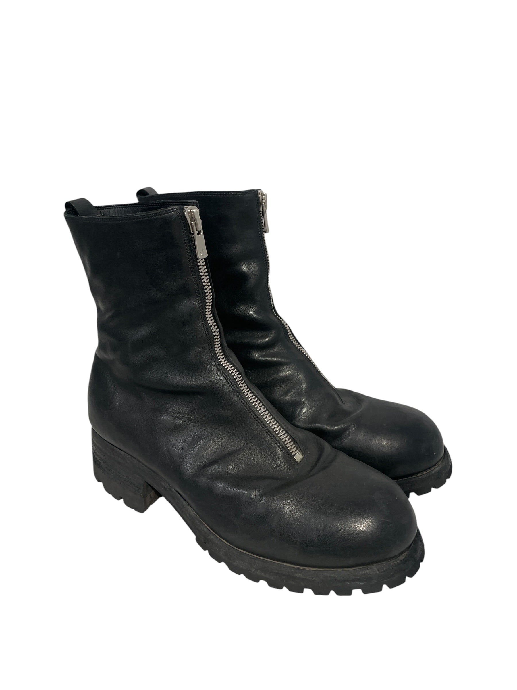 GUIDI/Boots/US 9/Leather/BLK/Middle SLVR Zipper view 1