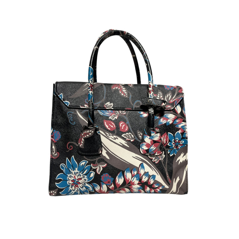 PRADA/Clutch Bag/All Over Print/Leather/BLU/SAFFIANO FLOWER