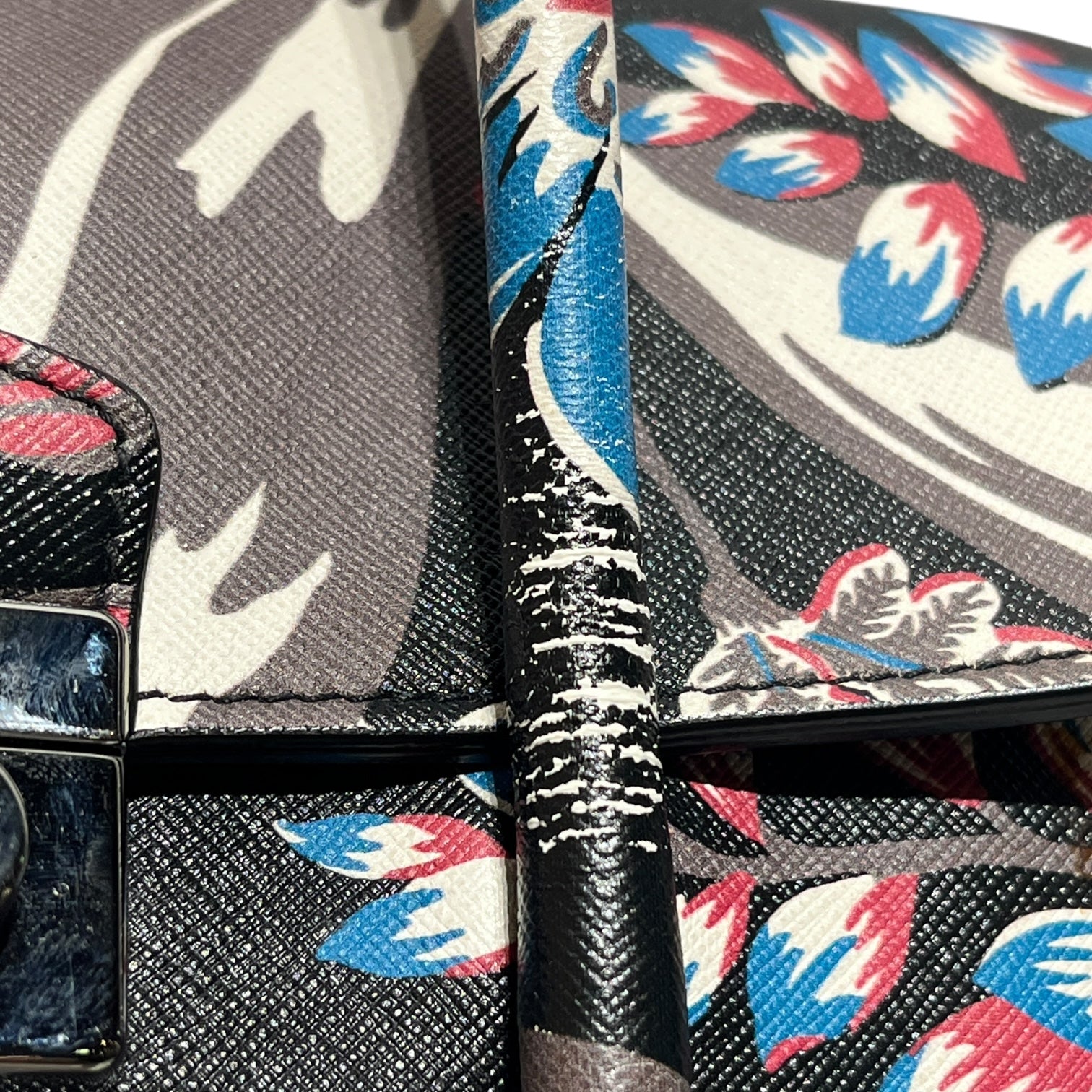 PRADA/Clutch Bag/All Over Print/Leather/BLU/SAFFIANO FLOWER view 8