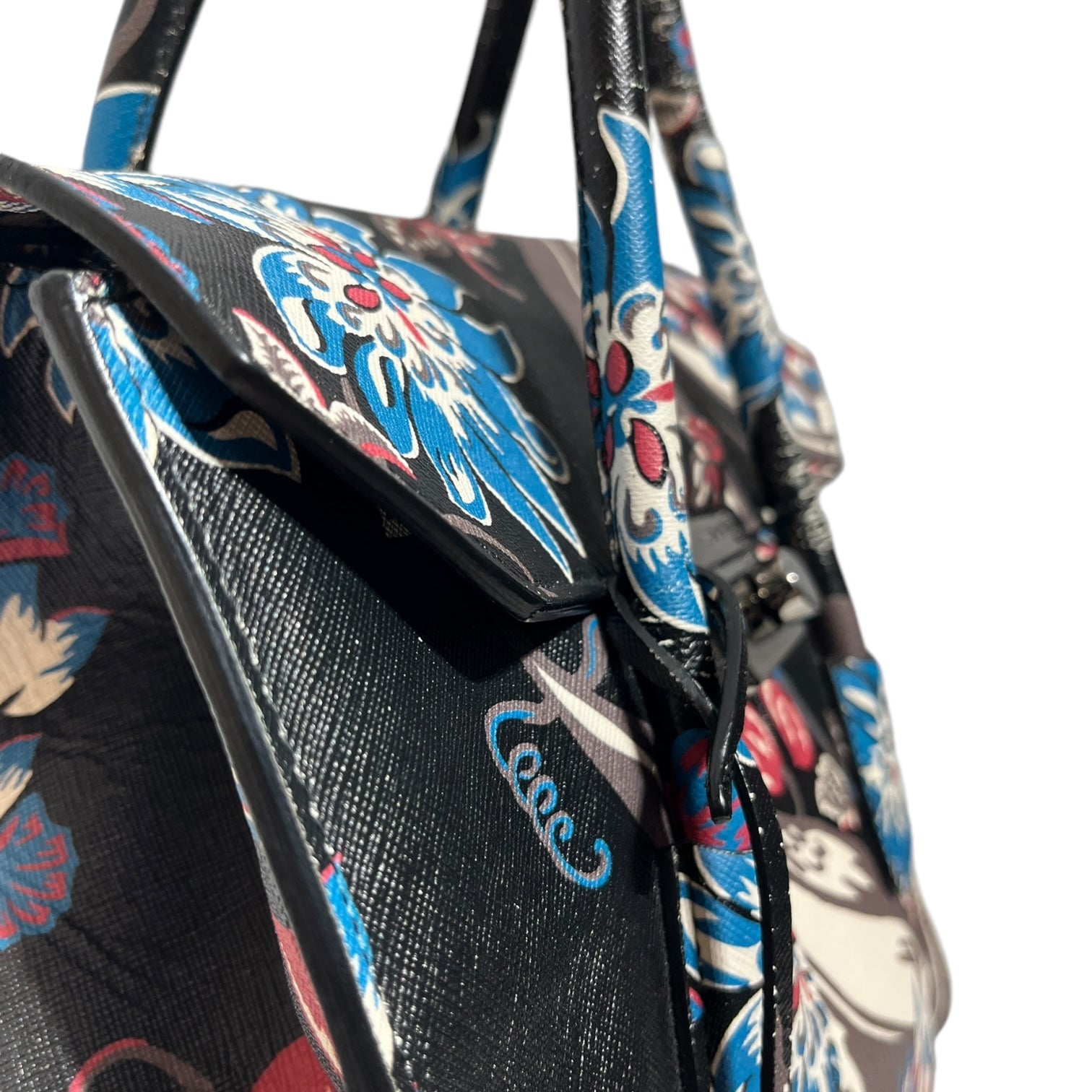 PRADA/Clutch Bag/All Over Print/Leather/BLU/SAFFIANO FLOWER view 4