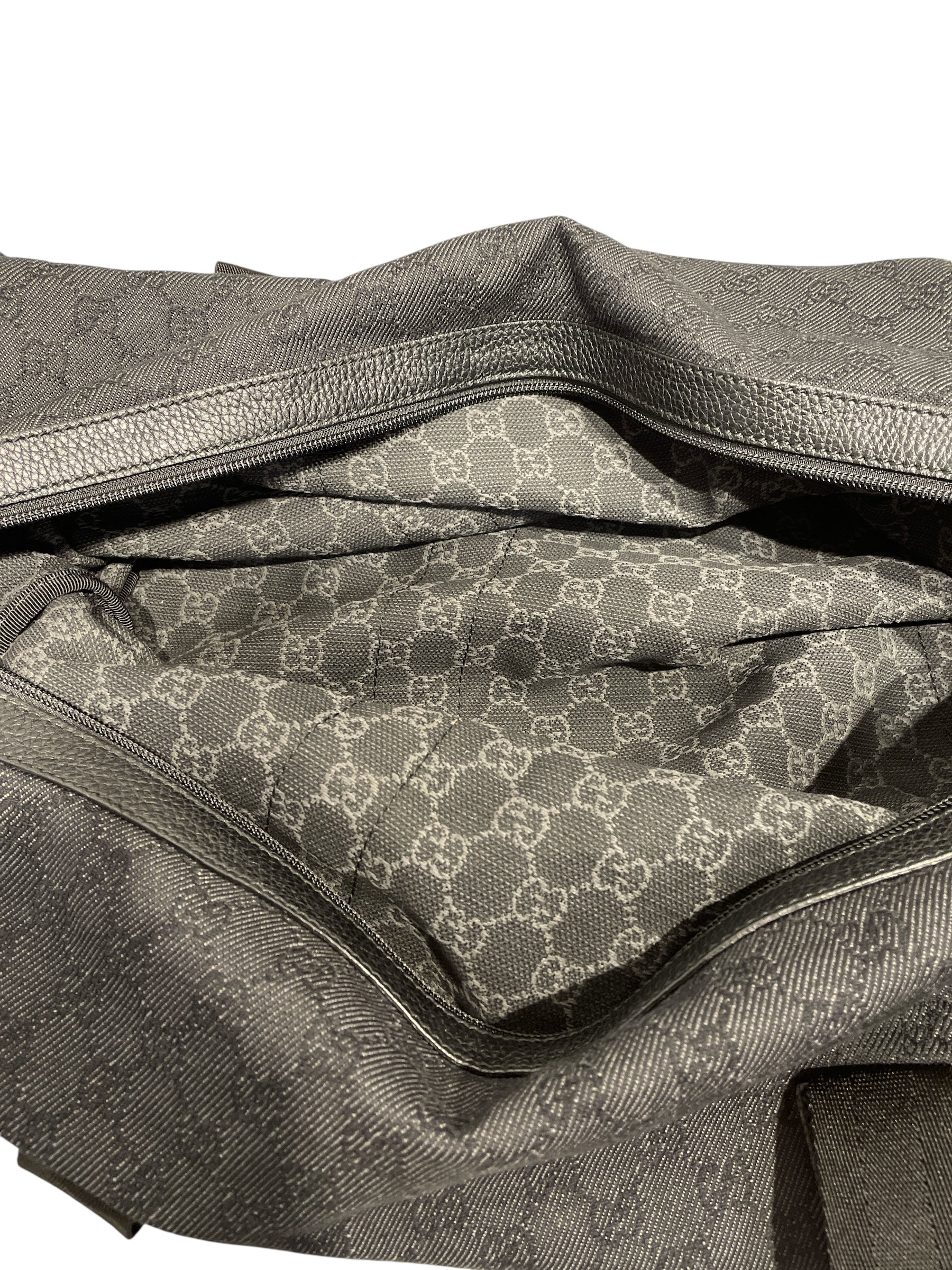 GUCCI/Boston Bag/L/Monogram/Cotton/BLK/LARGE BOSTON view 4