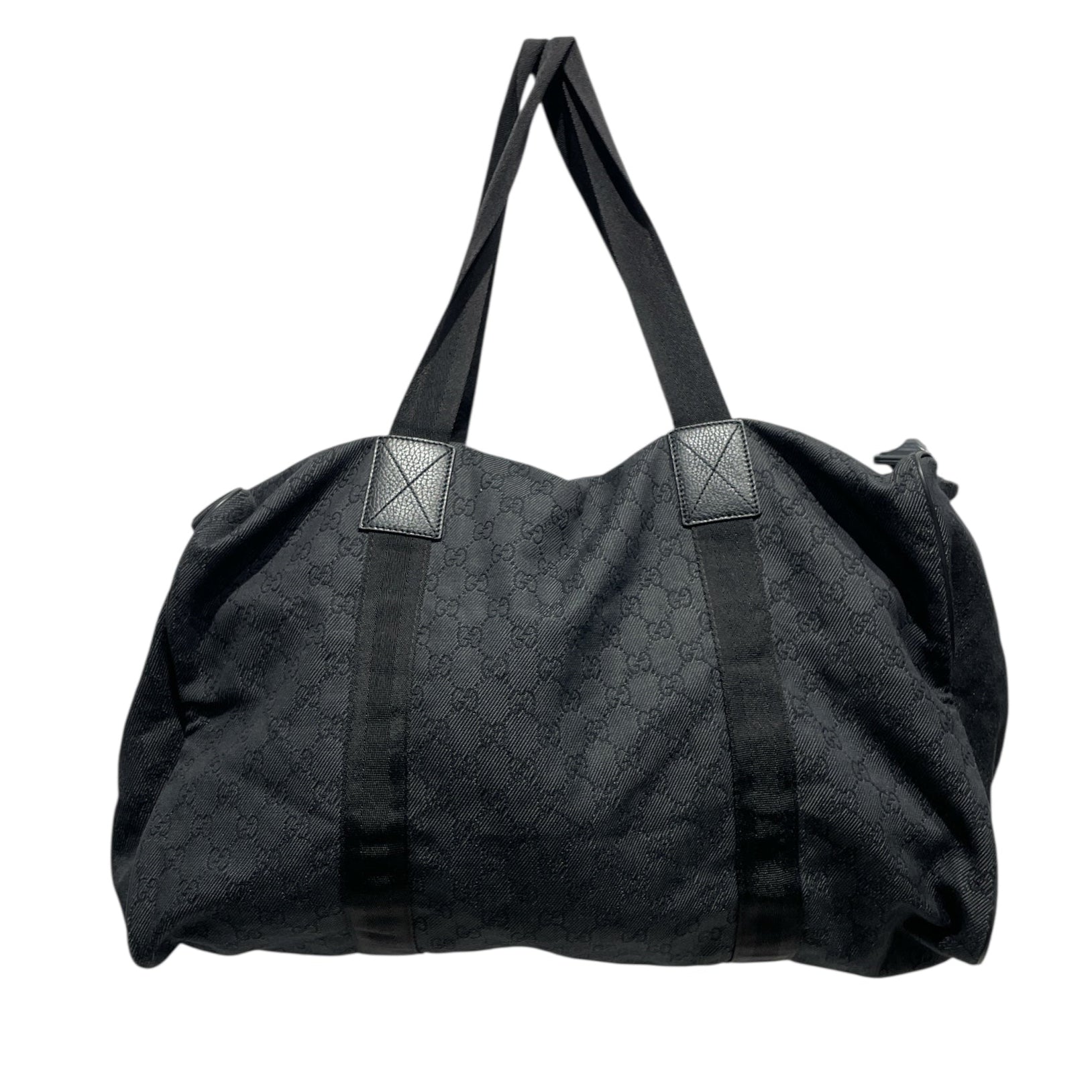 GUCCI/Boston Bag/L/Monogram/Cotton/BLK/LARGE BOSTON view 1
