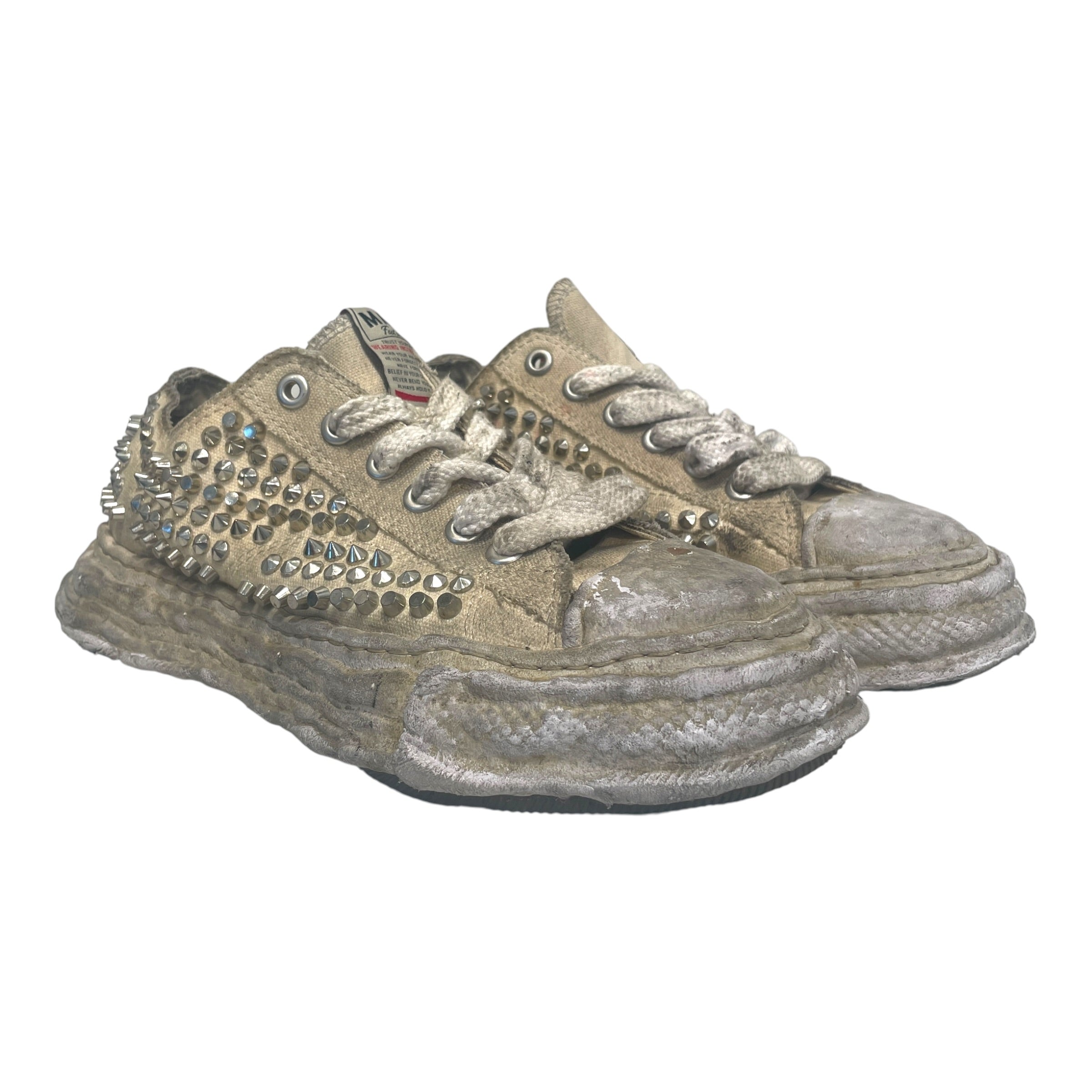MIHARA YASUHIRO/Low-Sneakers/EU 41/Cotton/CRM/Peterson 23 Studded view 1