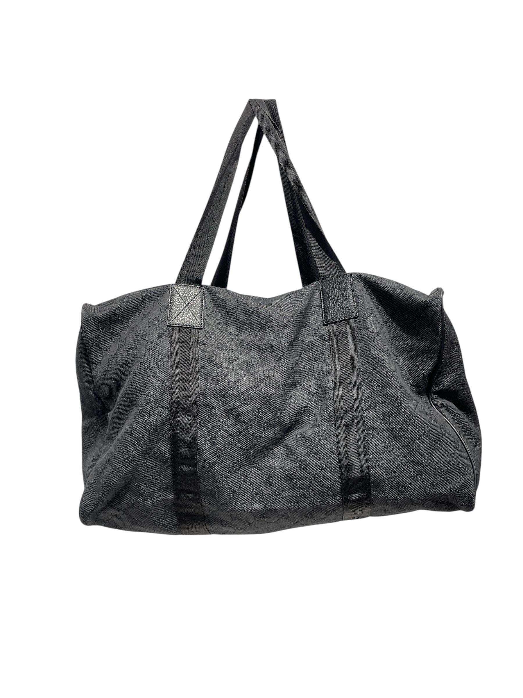 GUCCI/Boston Bag/L/Monogram/Cotton/BLK/LARGE BOSTON view 2