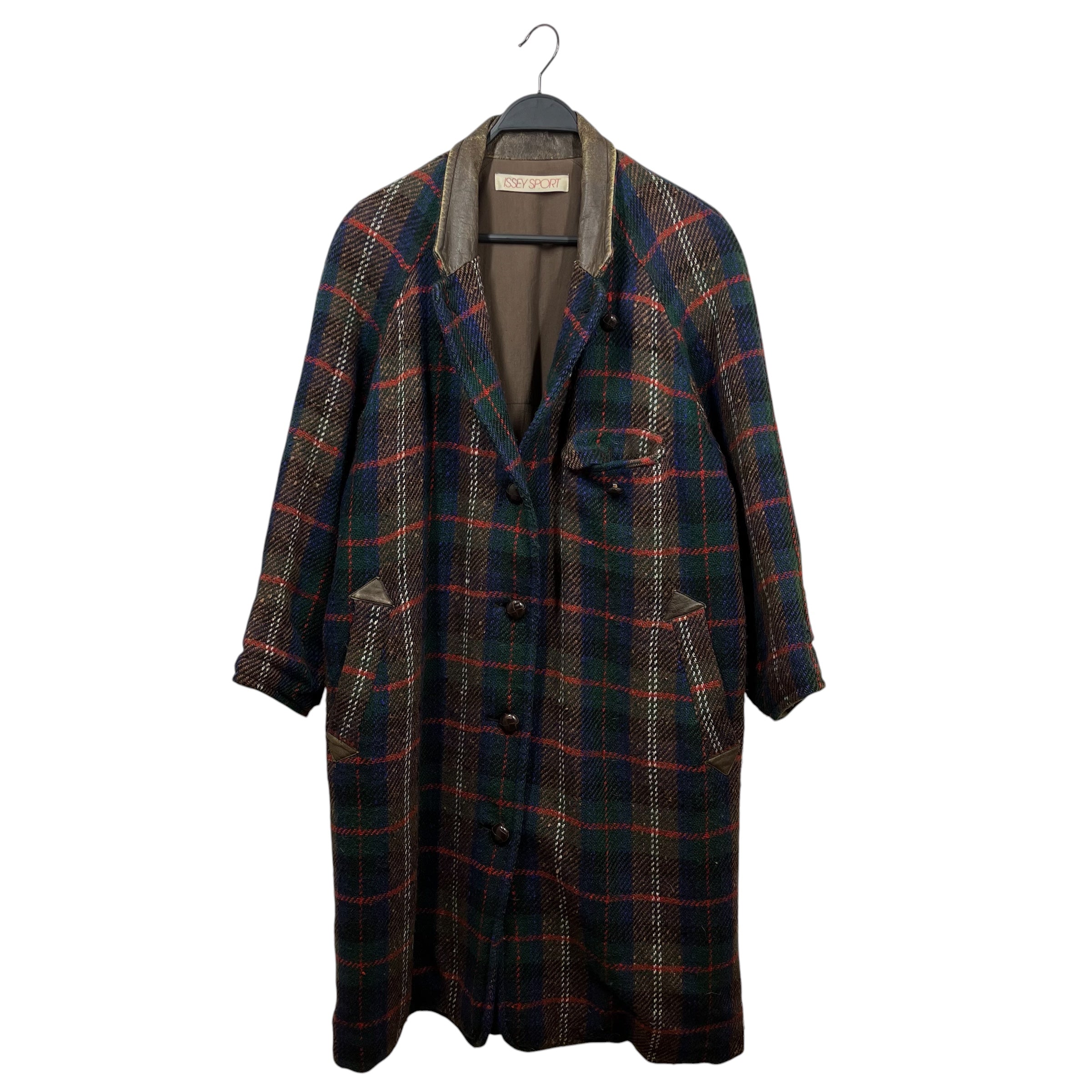 ISSEY MIYAKE/Trench Coat/8/Wool/MLT/Plaid/Issey Miyake Sport view 1