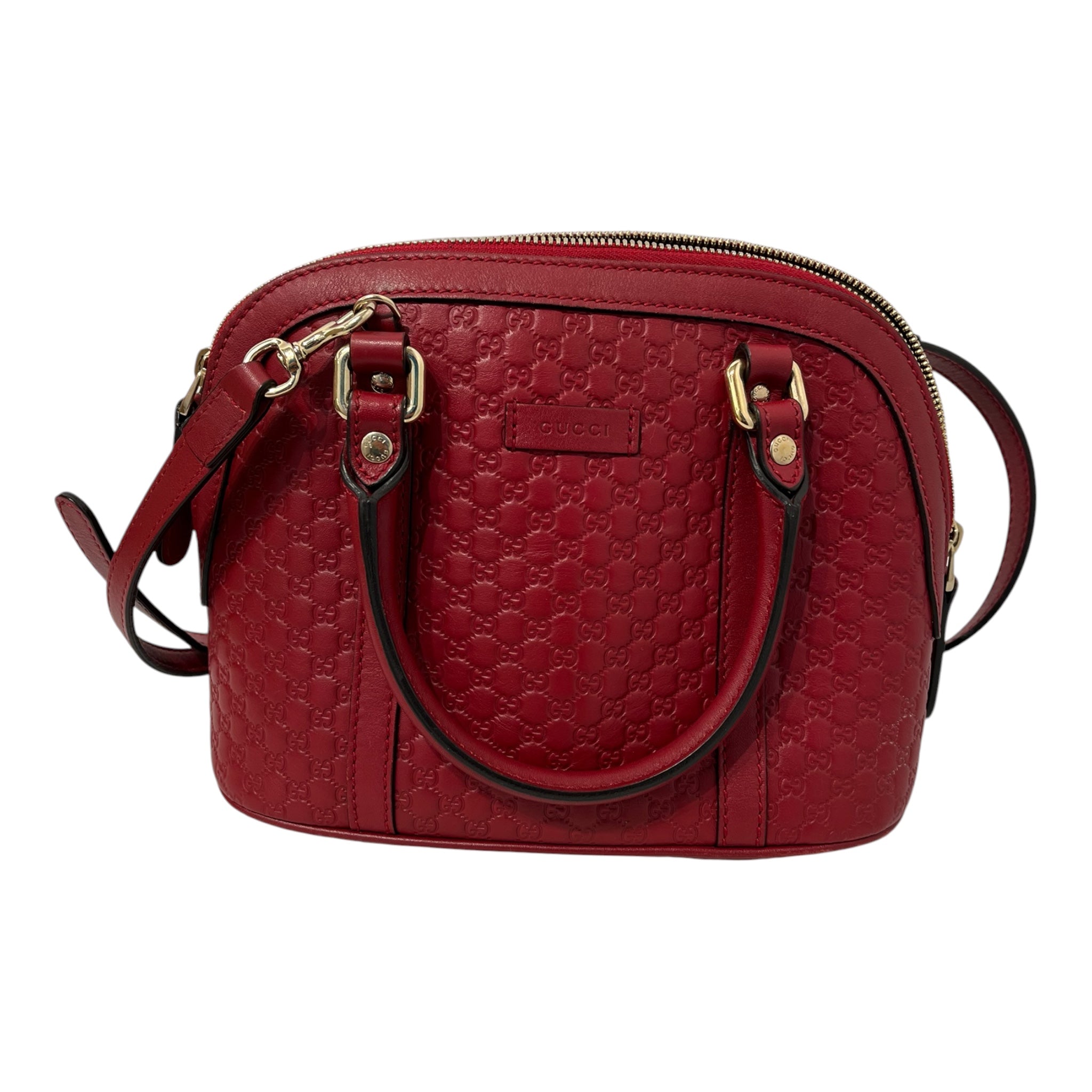 GUCCI/Bag/Monogram/Leather/RED/MICROGUCCISSMA DOME BAG view 3