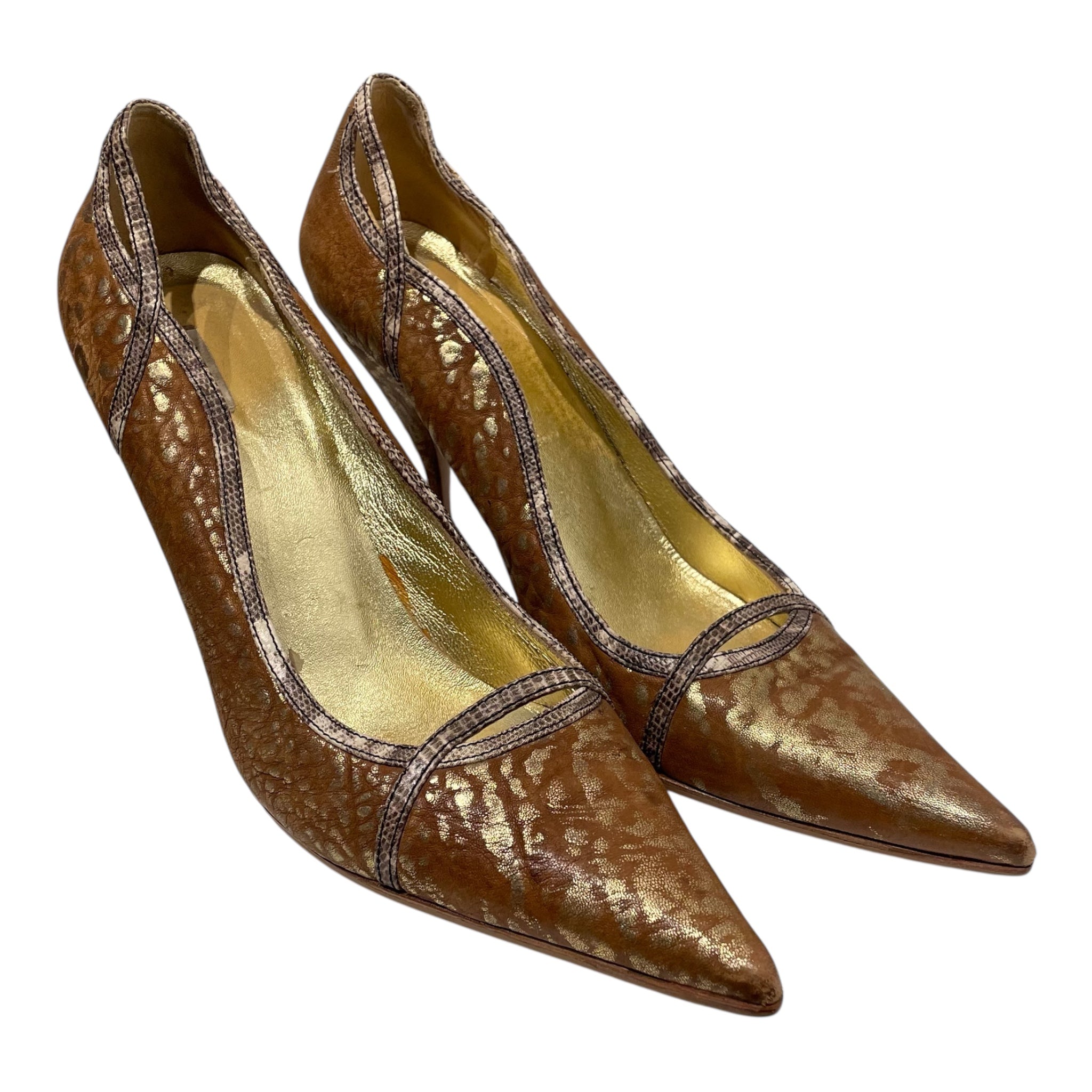 MIU MIU/Heels/EU 40/BRW/gold printed view 1