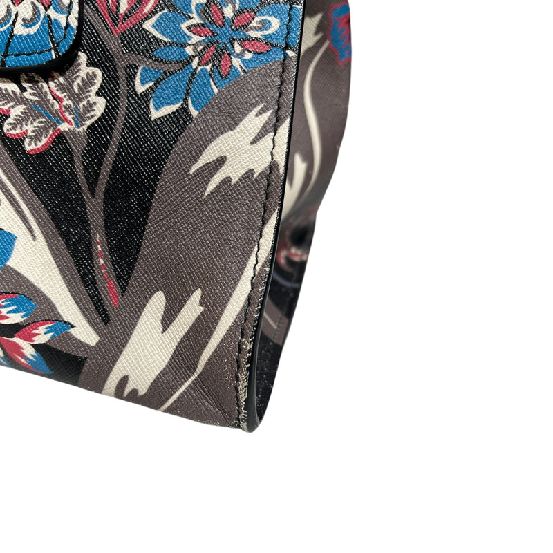 PRADA/Clutch Bag/All Over Print/Leather/BLU/SAFFIANO FLOWER