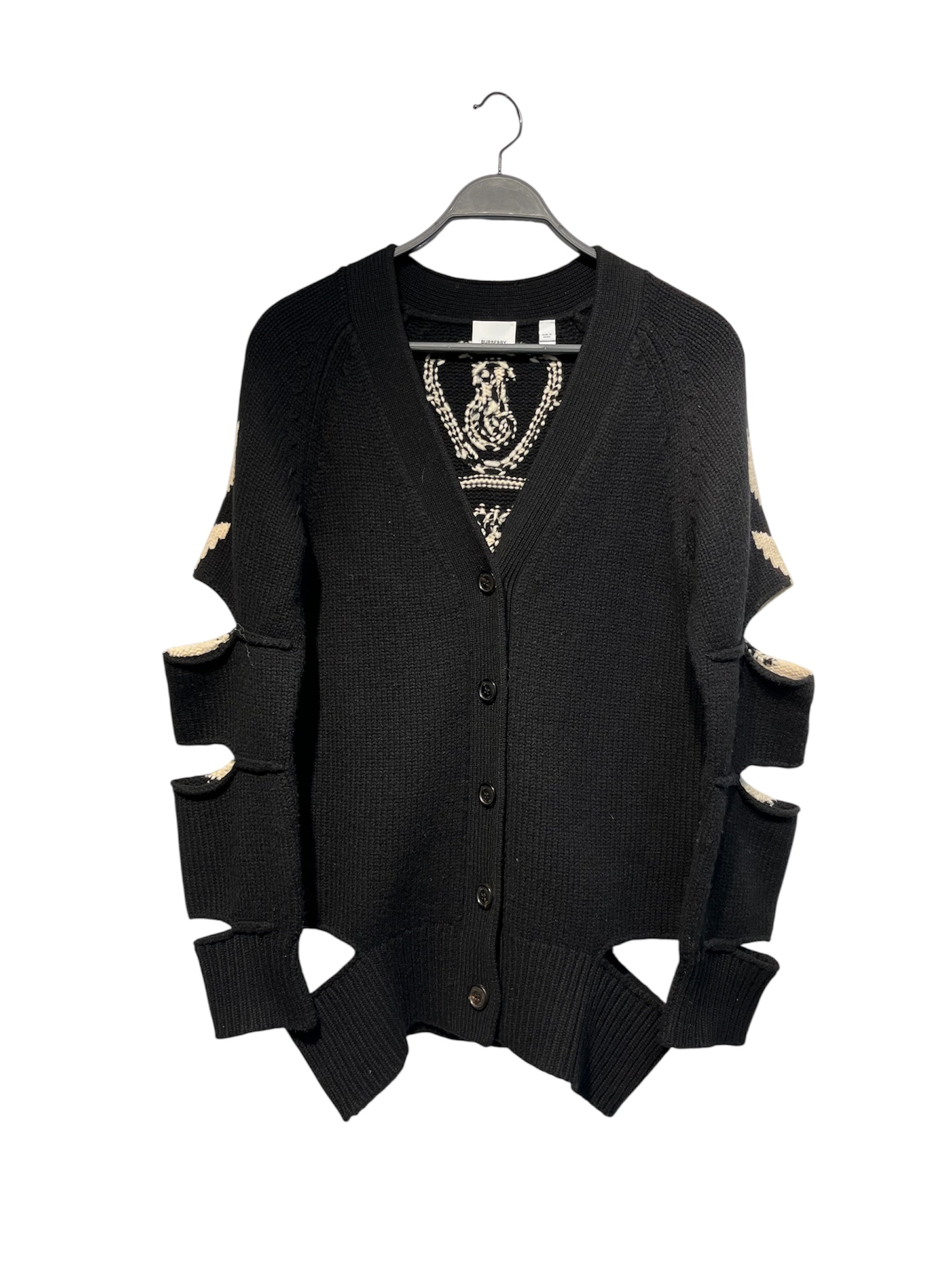 BURBERRY/Heavy Cardigan/M/Wool/BLK/ view 1