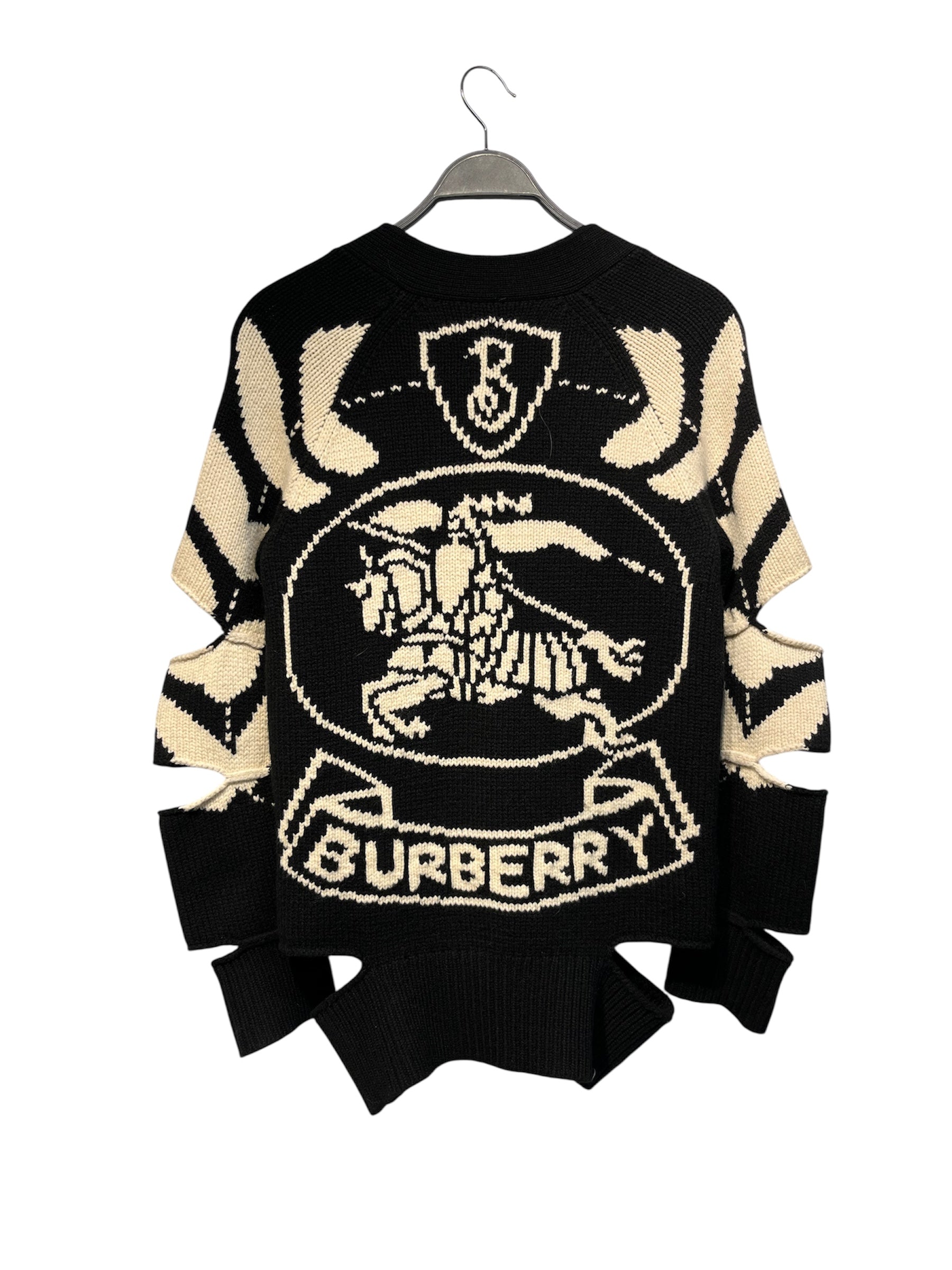 BURBERRY/Heavy Cardigan/M/Wool/BLK/ view 2