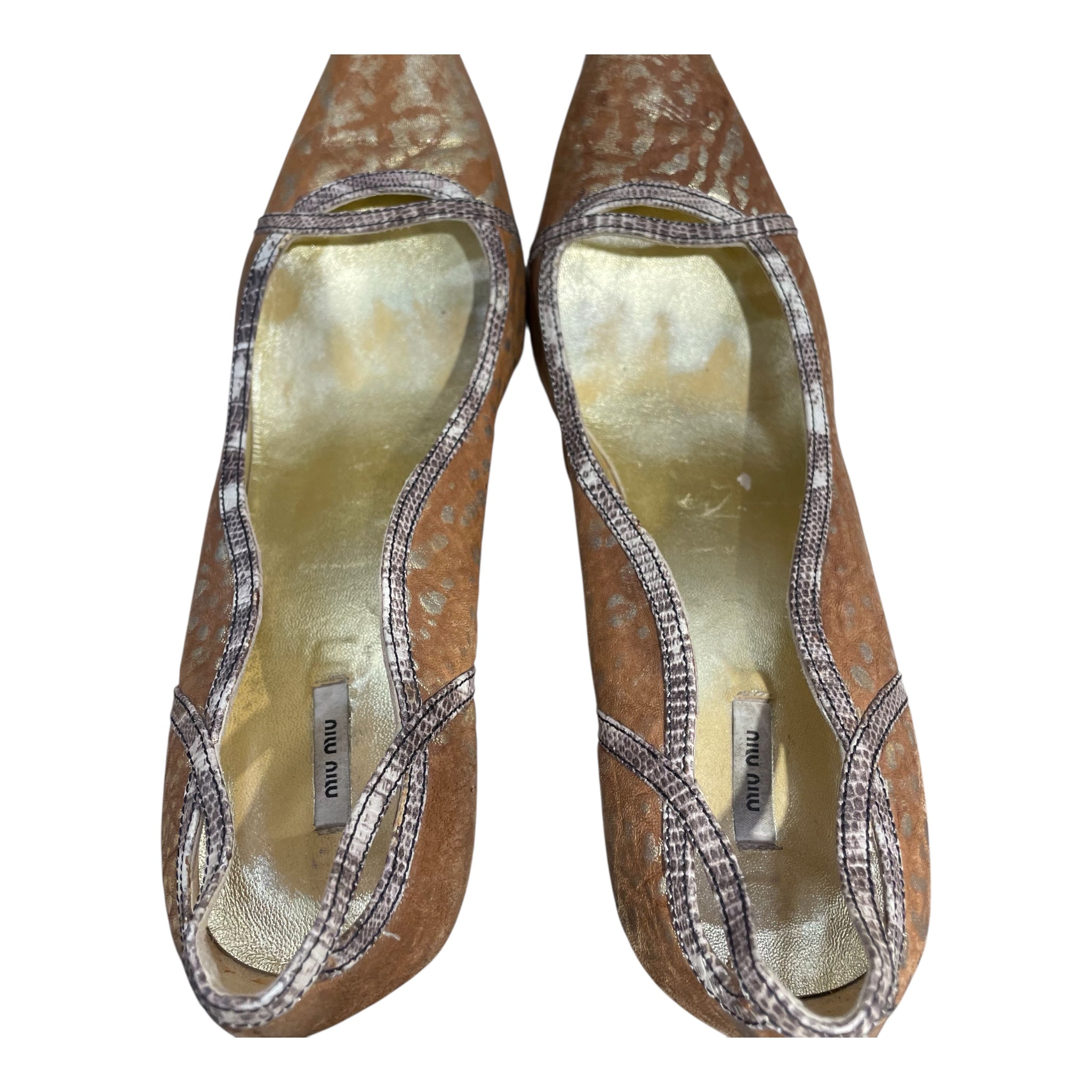MIU MIU/Heels/EU 40/BRW/gold printed view 3