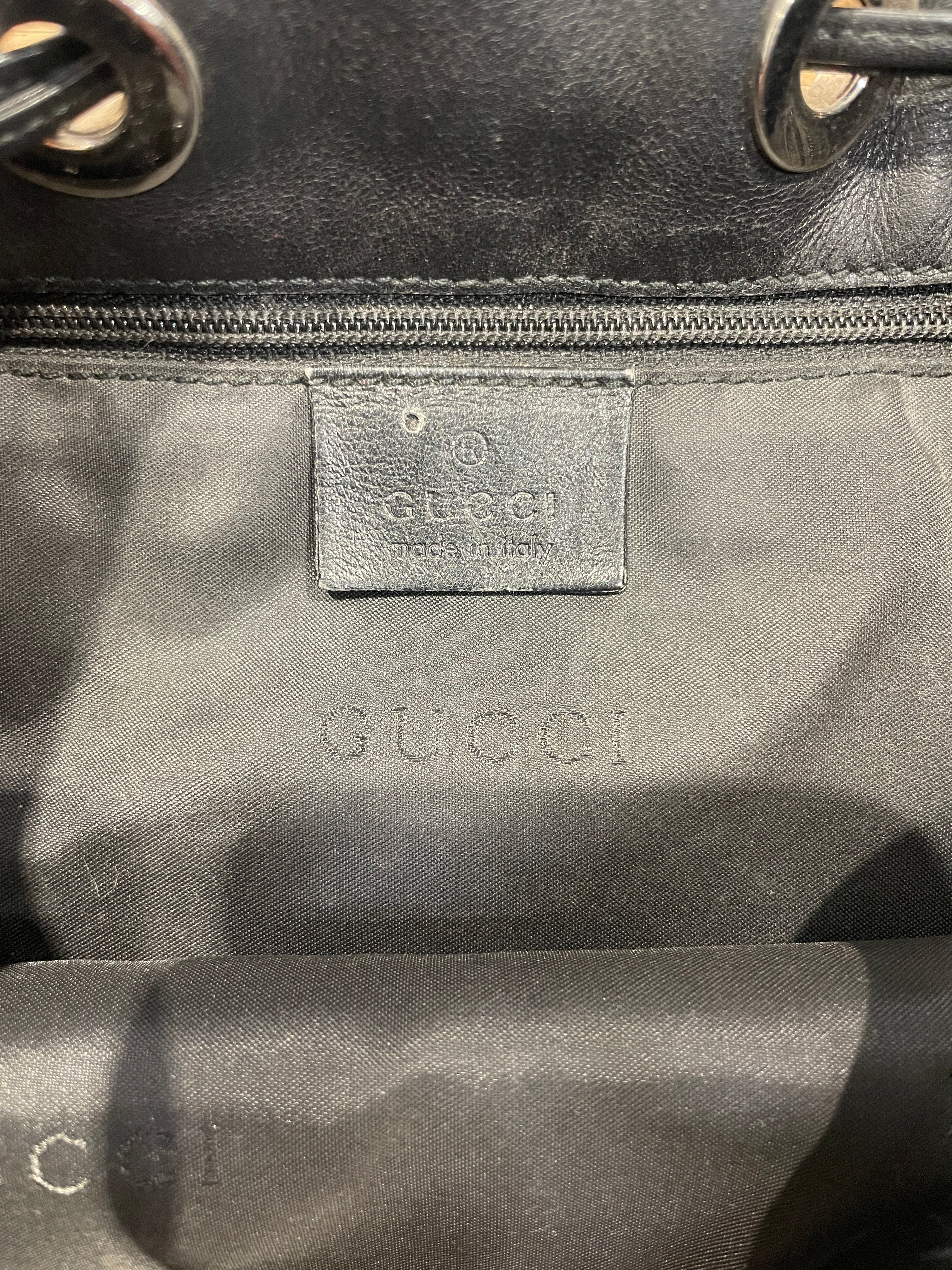 GUCCI/Bag/Leather/BLK/Bamboo Handle SLVR Hardware view 3