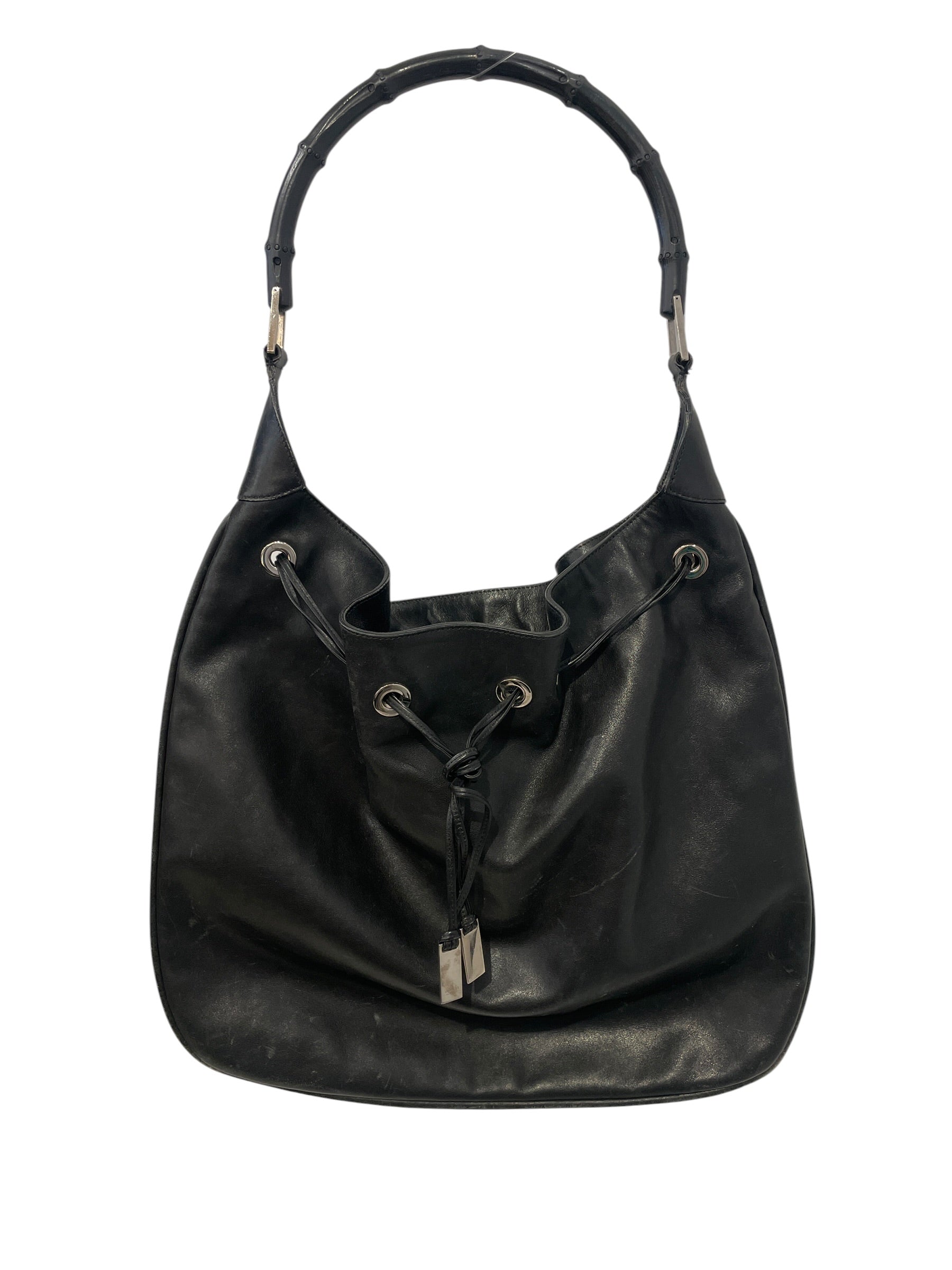 GUCCI/Bag/Leather/BLK/Bamboo Handle SLVR Hardware view 1