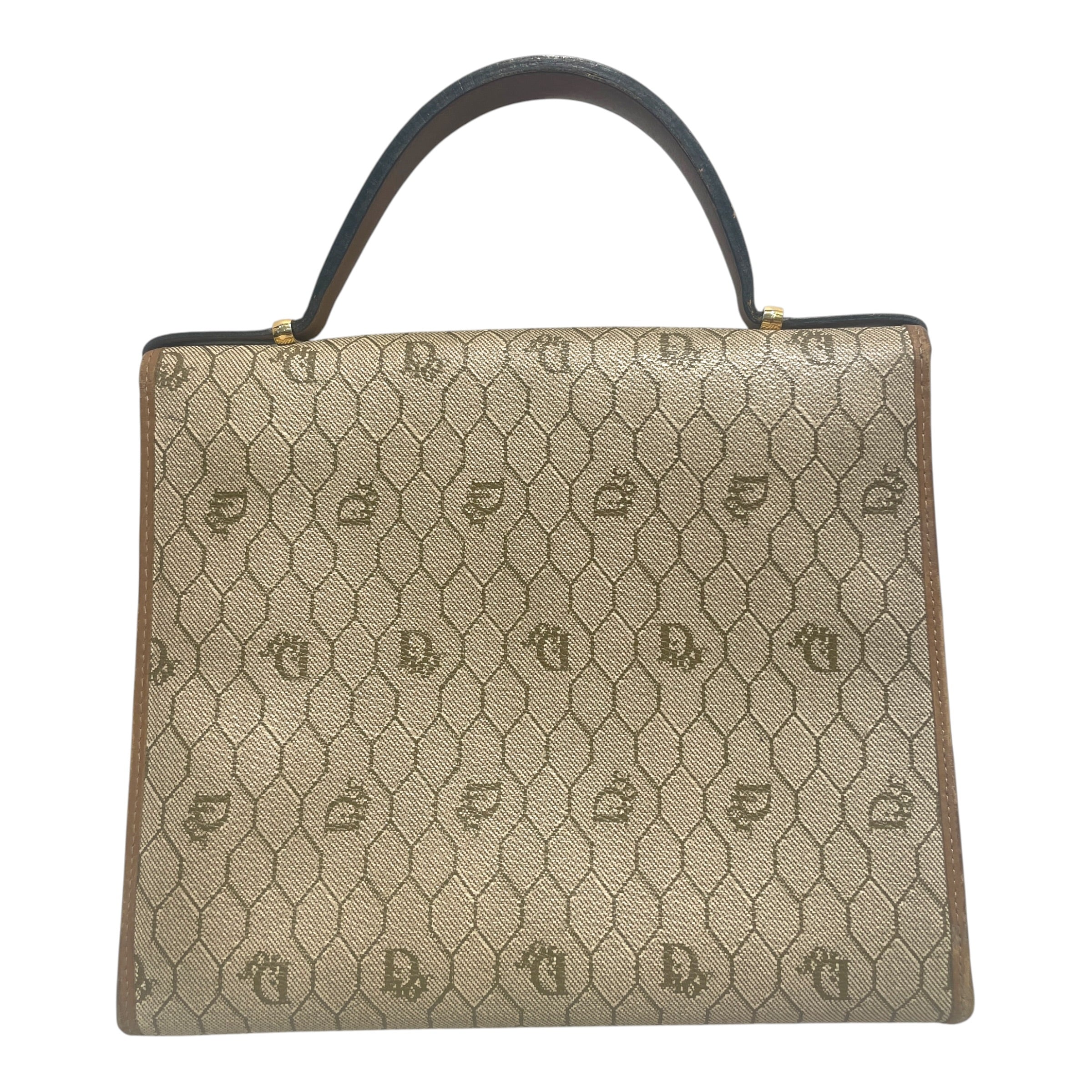 Christian Dior/Hand Bag/Monogram/Leather/CRM/Honeycomb canvas bag view 3