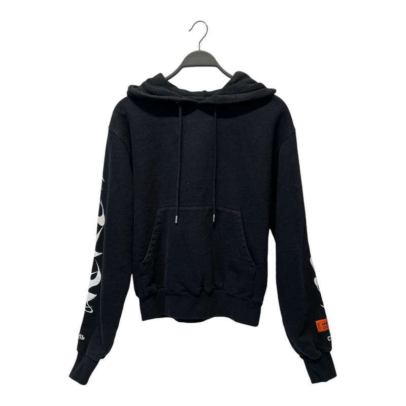 HERON PRESTON/Hoodie/XS/Cotton/BLK/Sleeve Graphic