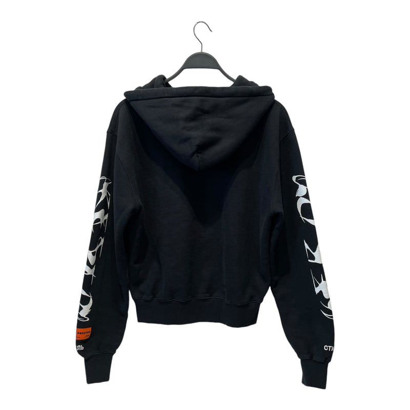 HERON PRESTON/Hoodie/XS/Cotton/BLK/Sleeve Graphic