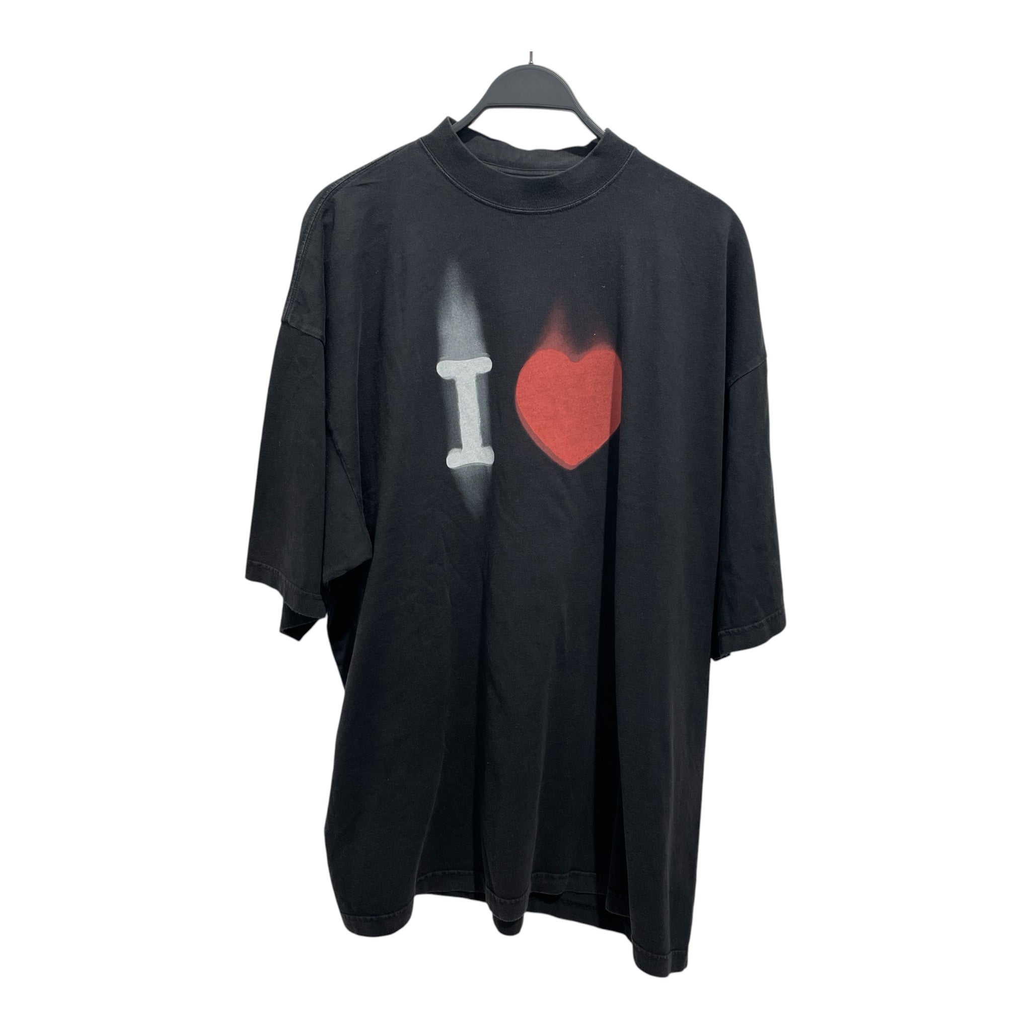 BALENCIAGA/T-Shirt/M/Cotton/BLK/Graphic/Heart view 1