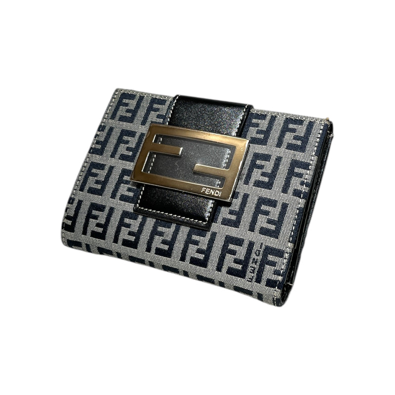 FENDI/Trifold Wallet/Monogram/Cotton/NVY/