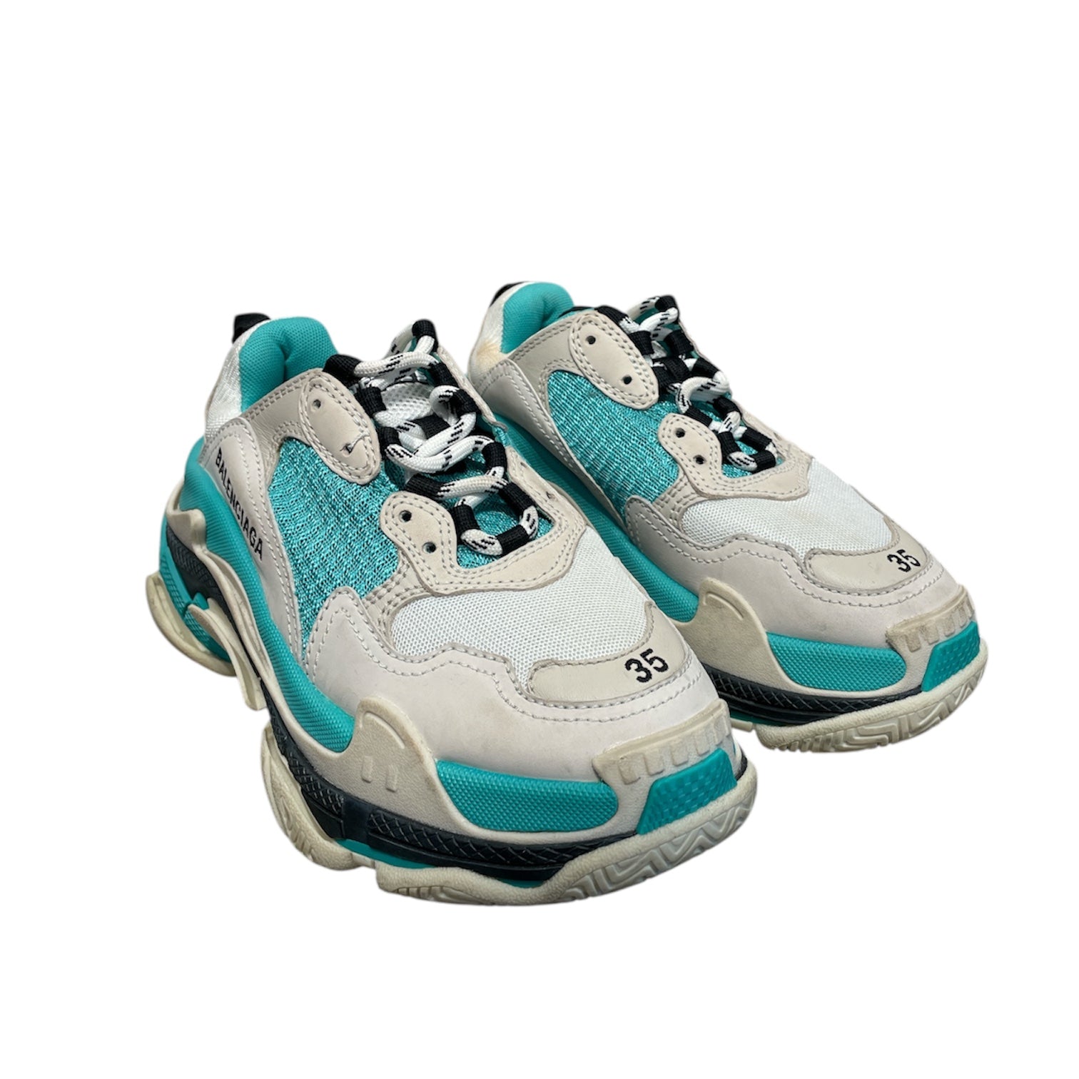 BALENCIAGA/Low-Sneakers/US 5/Cotton/BLU/TRIPLES GREY & TURIQOSE view 1