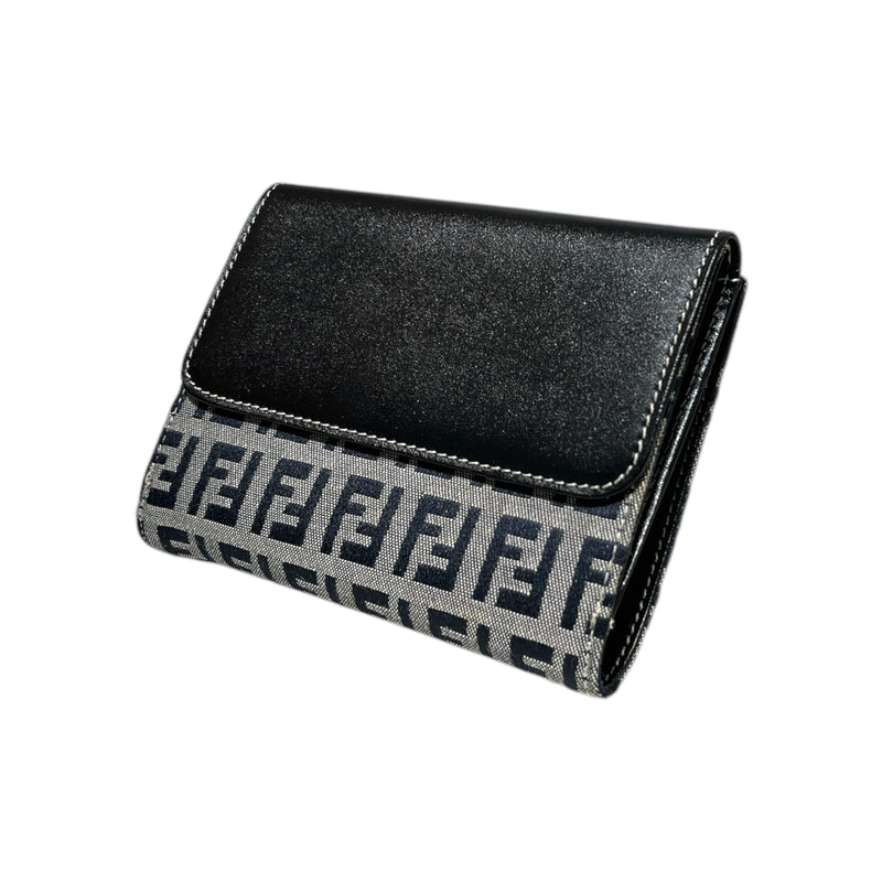FENDI/Trifold Wallet/Monogram/Cotton/NVY/
