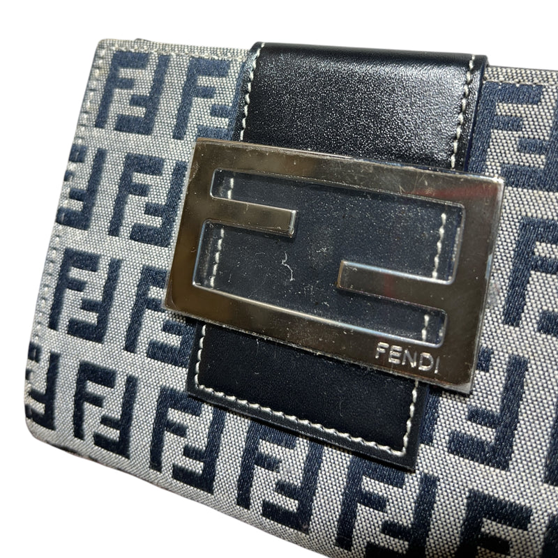 FENDI/Trifold Wallet/Monogram/Cotton/NVY/
