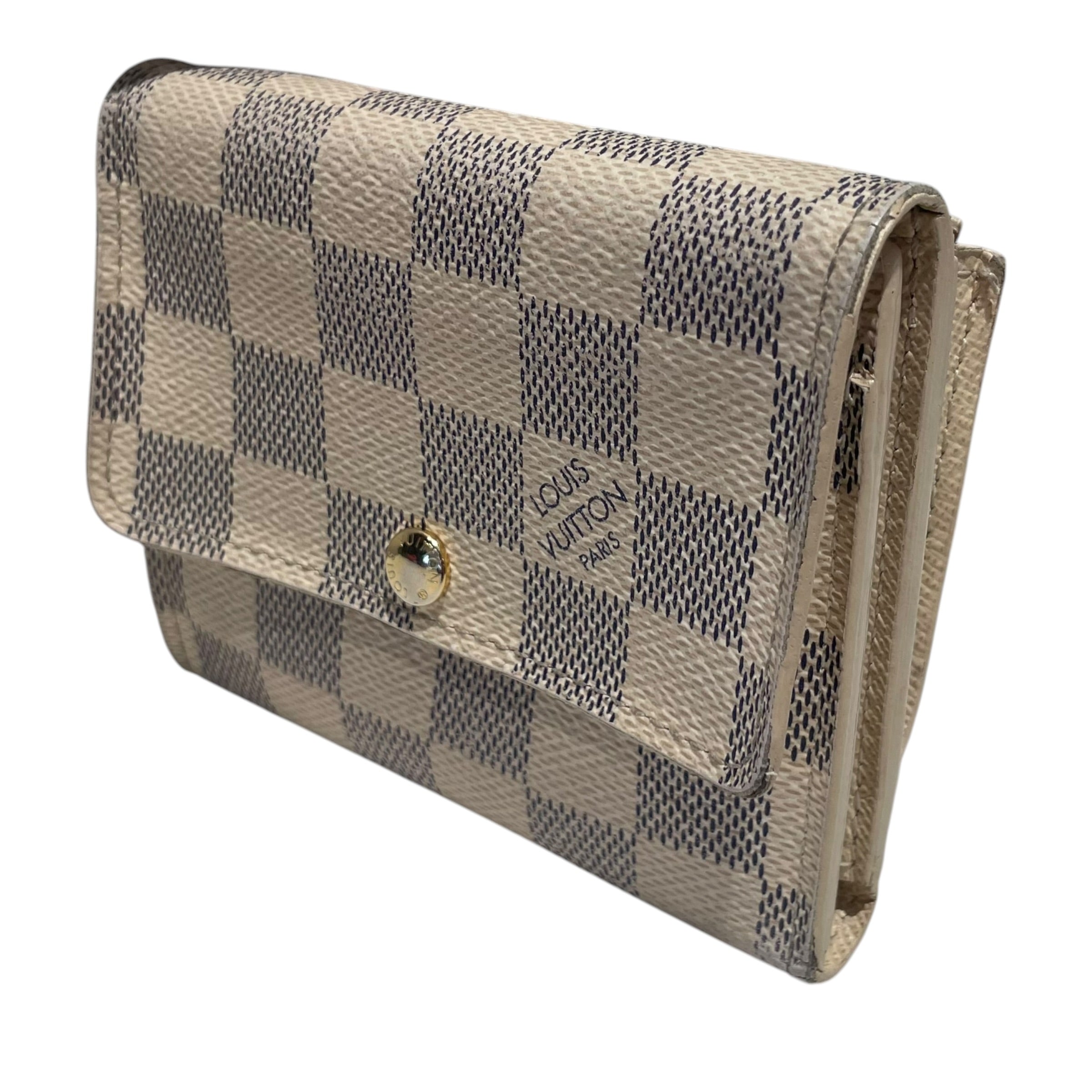 LOUIS VUITTON/Wallet/Monogram/Leather/WHT/damier azur zip pocket view 1