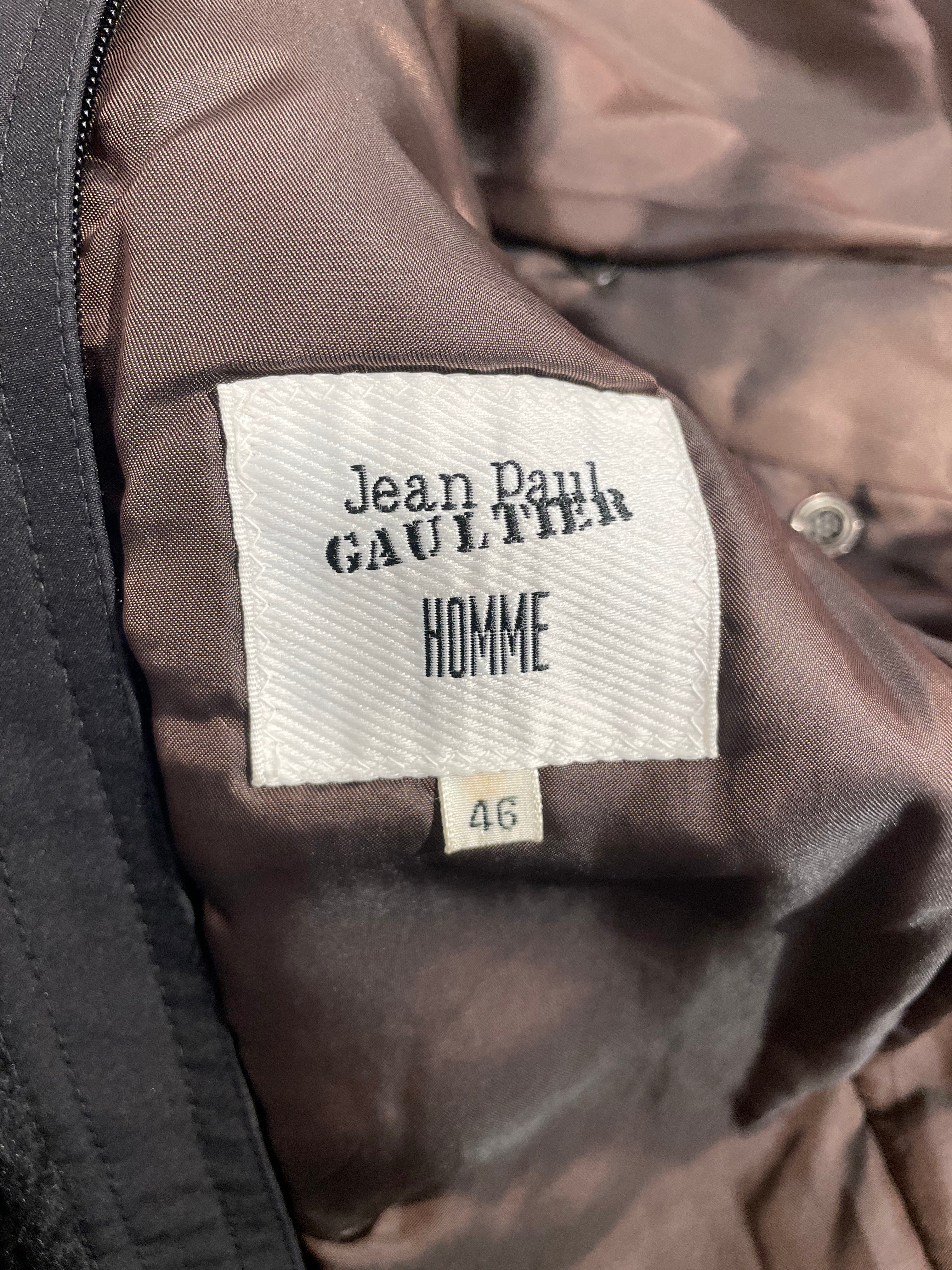 Jean Paul Gaultier/Vintage/Jacket/46/Nylon/BLK/FUR COLLAR view 3