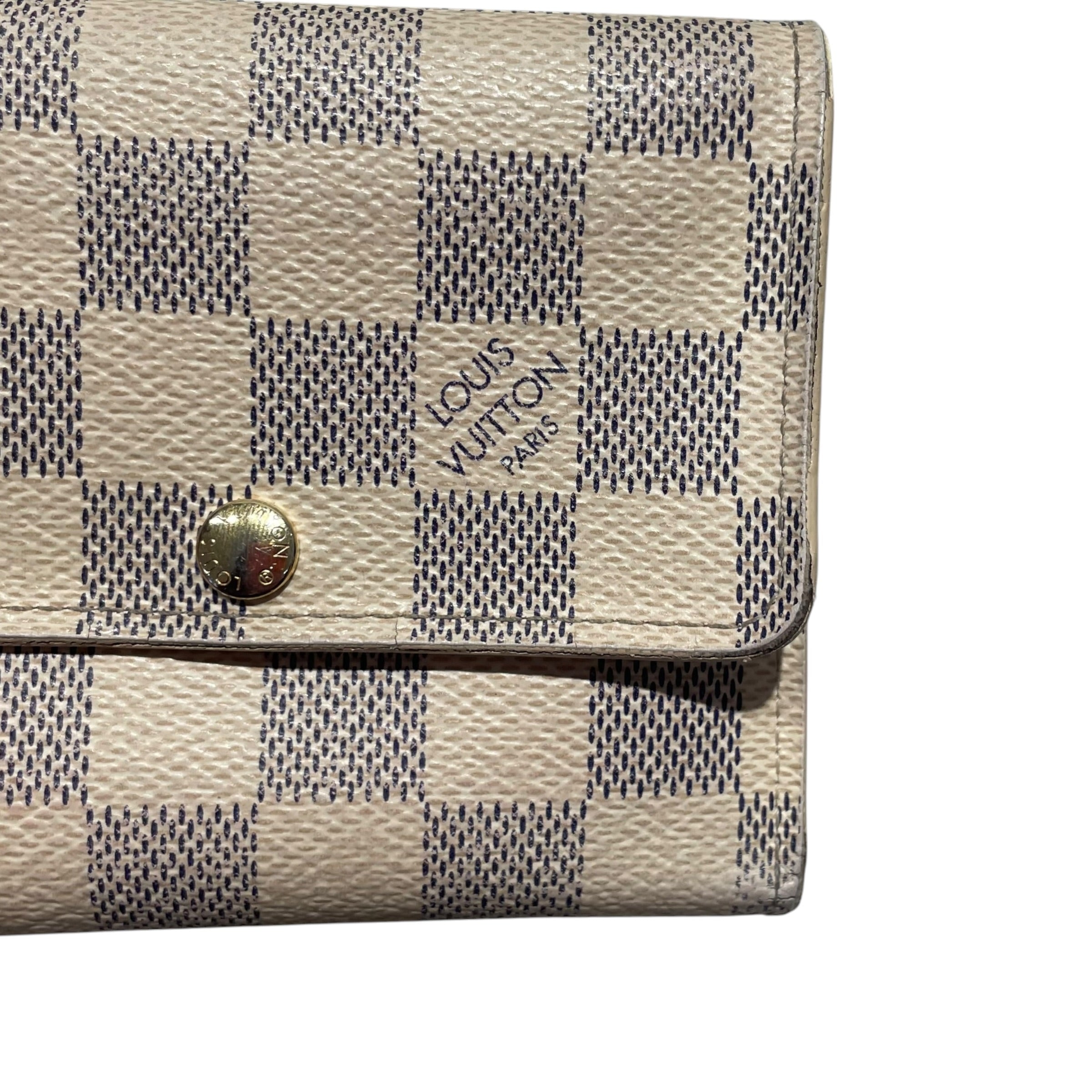 LOUIS VUITTON/Wallet/Monogram/Leather/WHT/damier azur zip pocket view 7