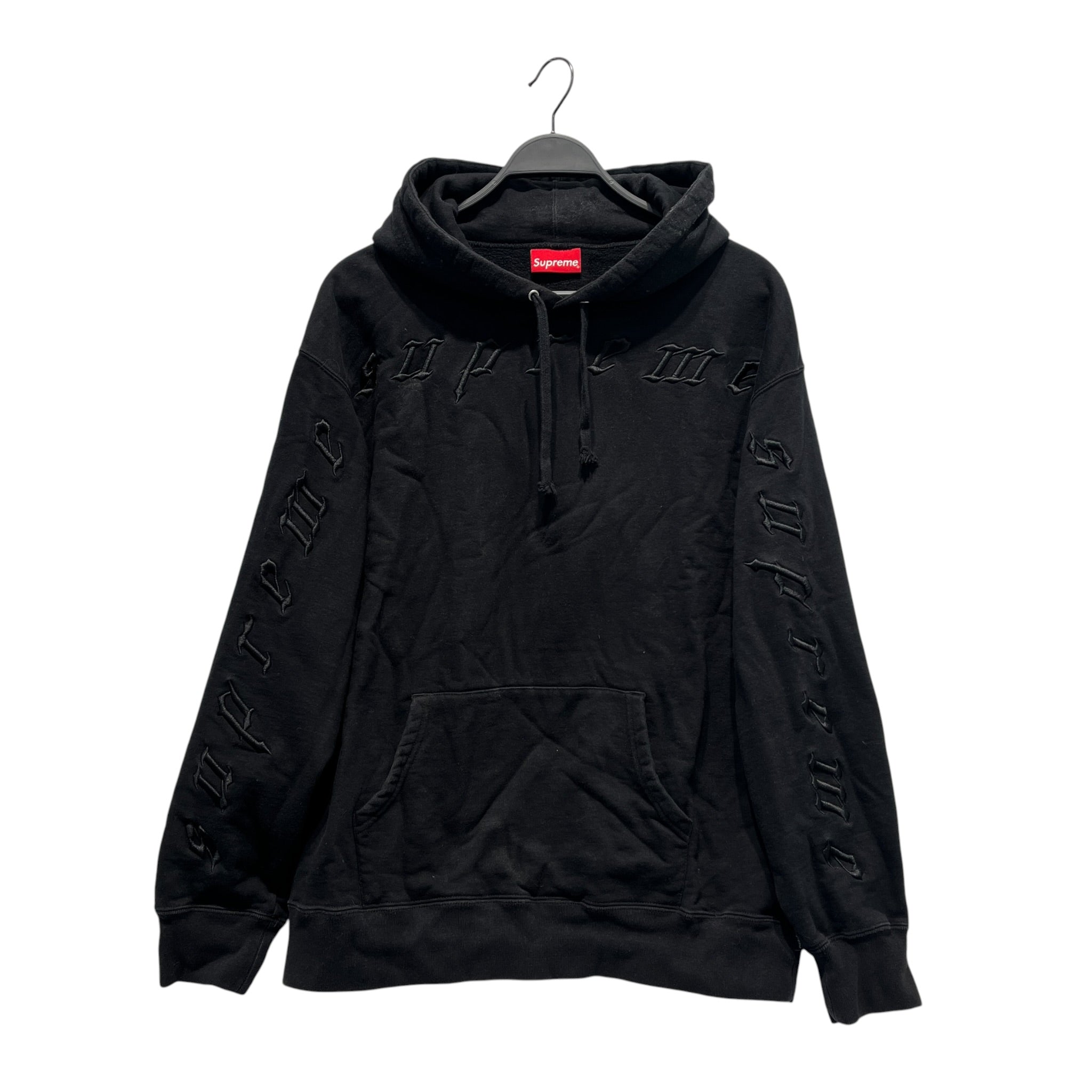 Supreme/Hoodie/L/Cotton/BLK/EMBROIDERED OLD ENGLISH SCRIPT view 1