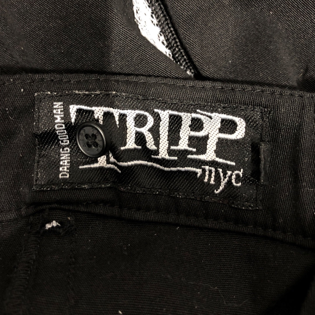 TRIPP NYC/SL Blouse/L/Cotton/BLK/white lace trim zipup view 4