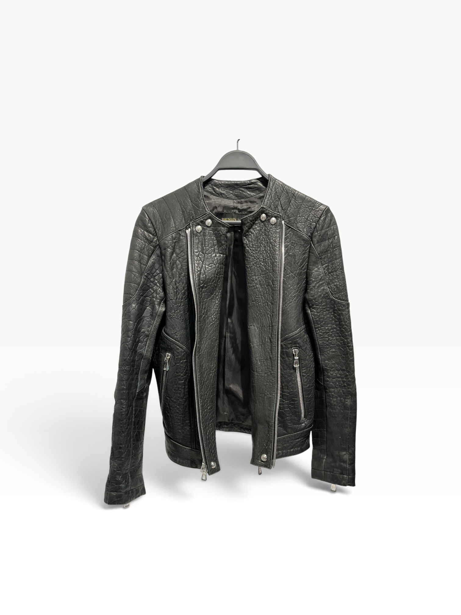 BALMAIN/H&M/Riders Jkt (S)/34/Lambskin/BLK/ view 2