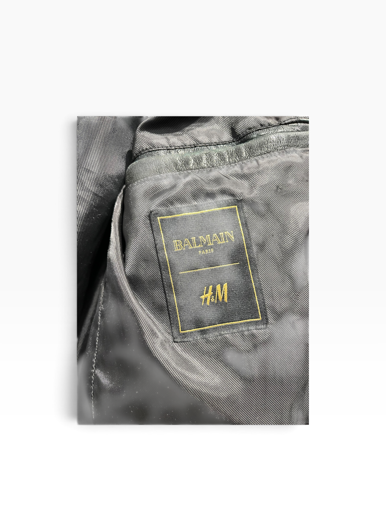 BALMAIN/H&M/Riders Jkt (S)/34/Lambskin/BLK/ view 5