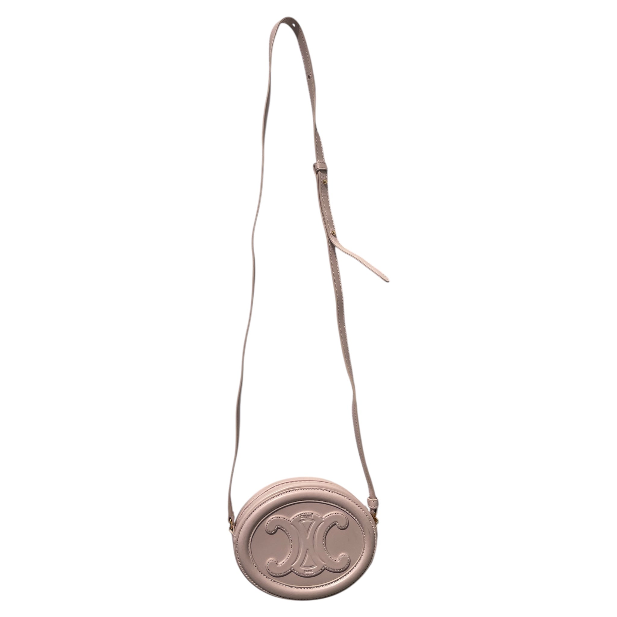 CELINE/Cross Body Bag/Leather/PNK/oval crossbody view 1