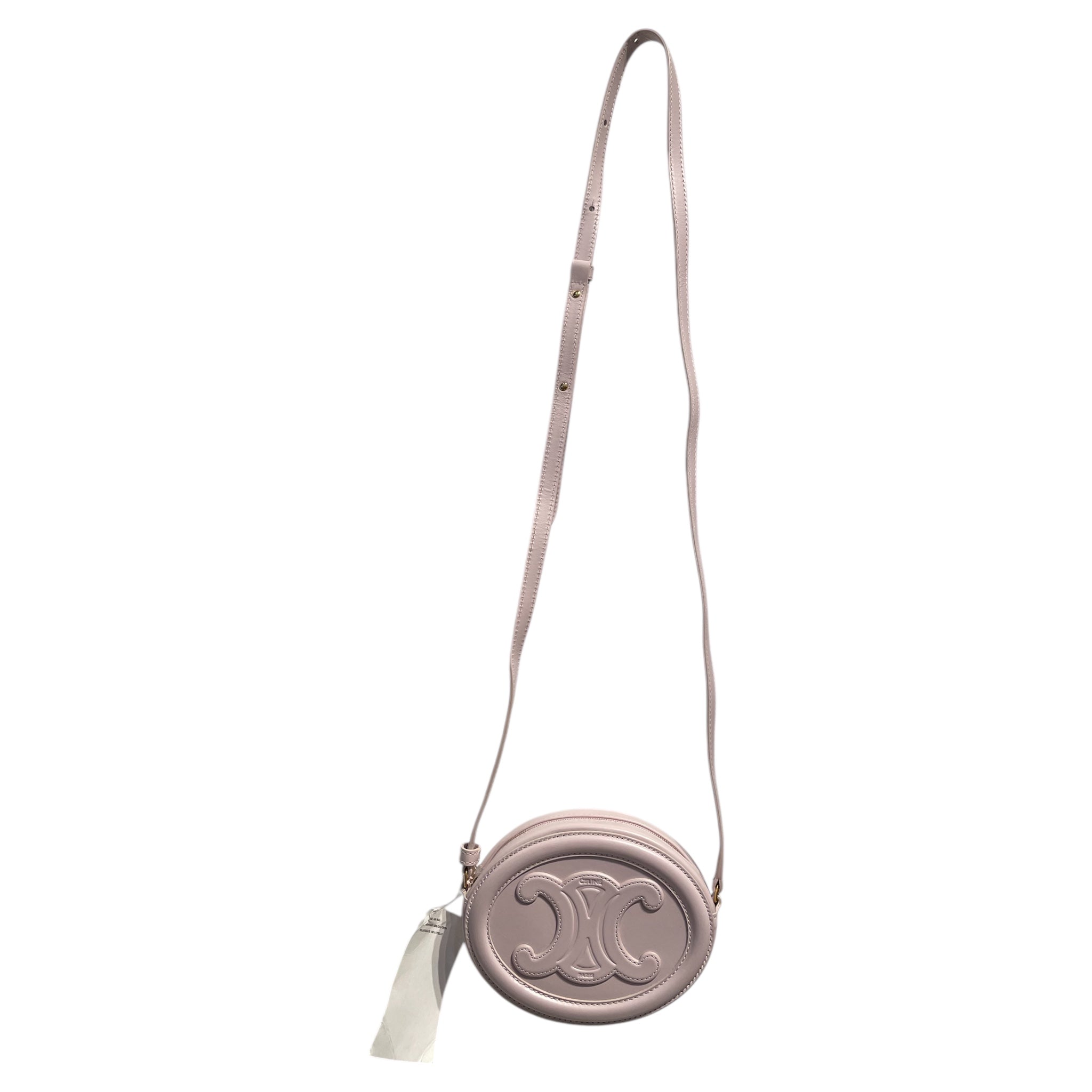 CELINE/Cross Body Bag/Leather/PNK/oval crossbody view 2