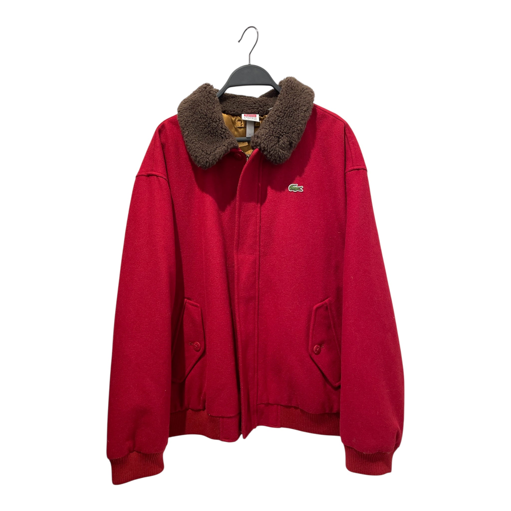Supreme/LACOSTE/Coat/L/Wool/RED/FUR COLLAR view 1