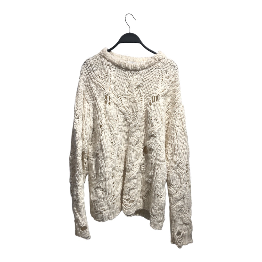 Acne Studios/Heavy Sweater/M/Wool/CRM/WIDE KNIT SWEATER W/ HOLES view 1