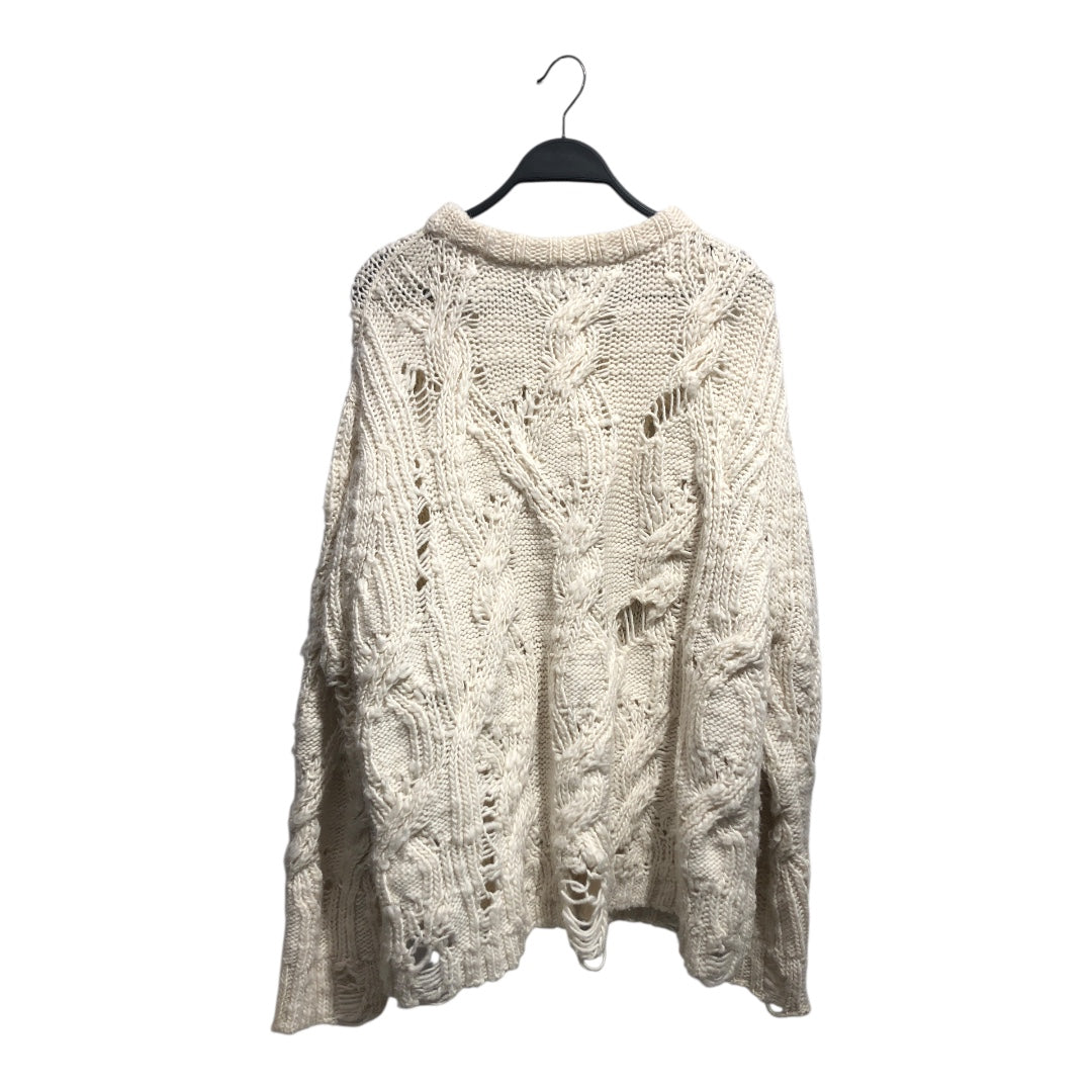 Acne Studios/Heavy Sweater/M/Wool/CRM/WIDE KNIT SWEATER W/ HOLES view 2