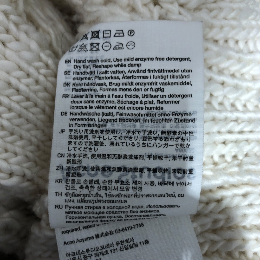 Acne Studios/Heavy Sweater/M/Wool/CRM/WIDE KNIT SWEATER W/ HOLES view 4