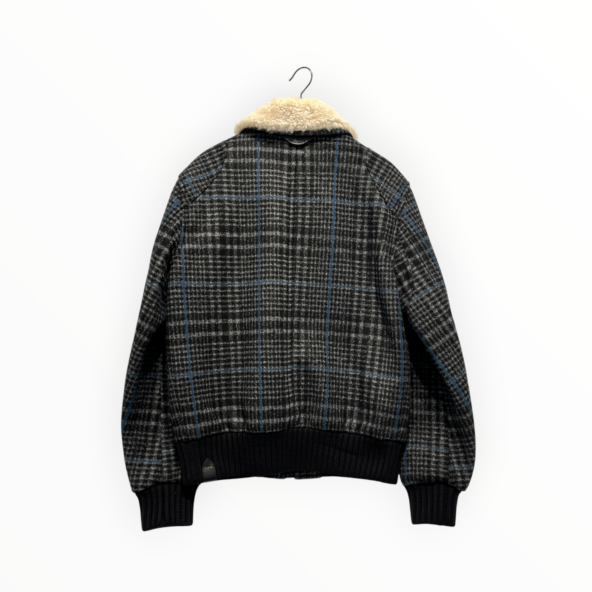 COACH/Fleece Jkt/46/Acrylic/BLU/Plaid/SHEARLING COAT SZ 46 view 1