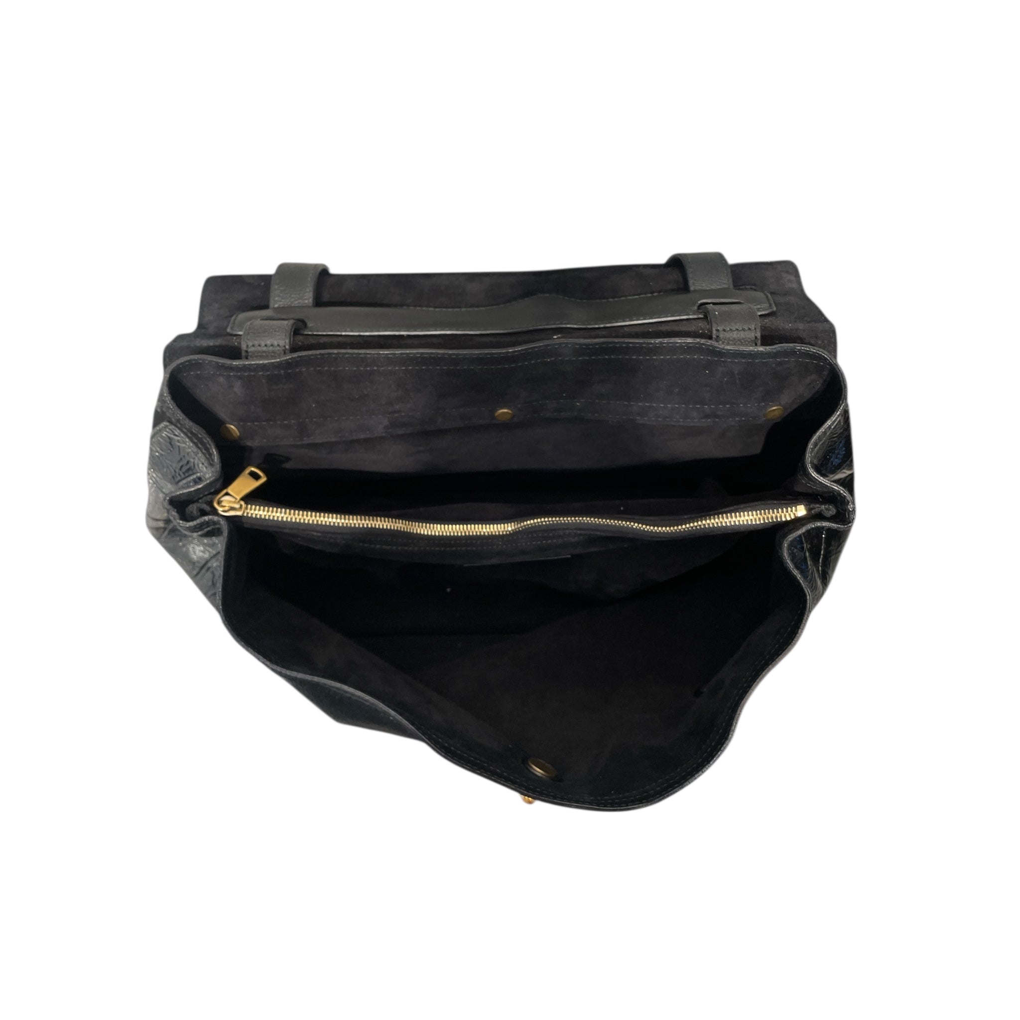 YVES SAINT LAURENT/Hand Bag/Leather/BLK/VINTAGE W FUR+ view 4