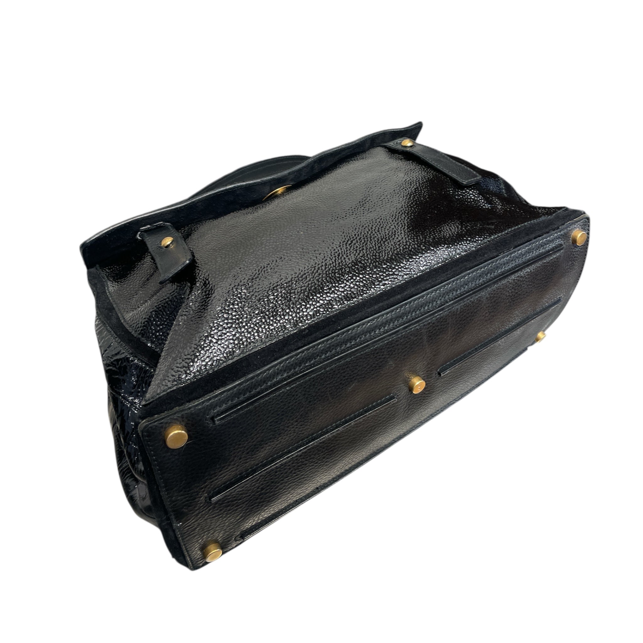 YVES SAINT LAURENT/Hand Bag/Leather/BLK/VINTAGE W FUR+ view 6