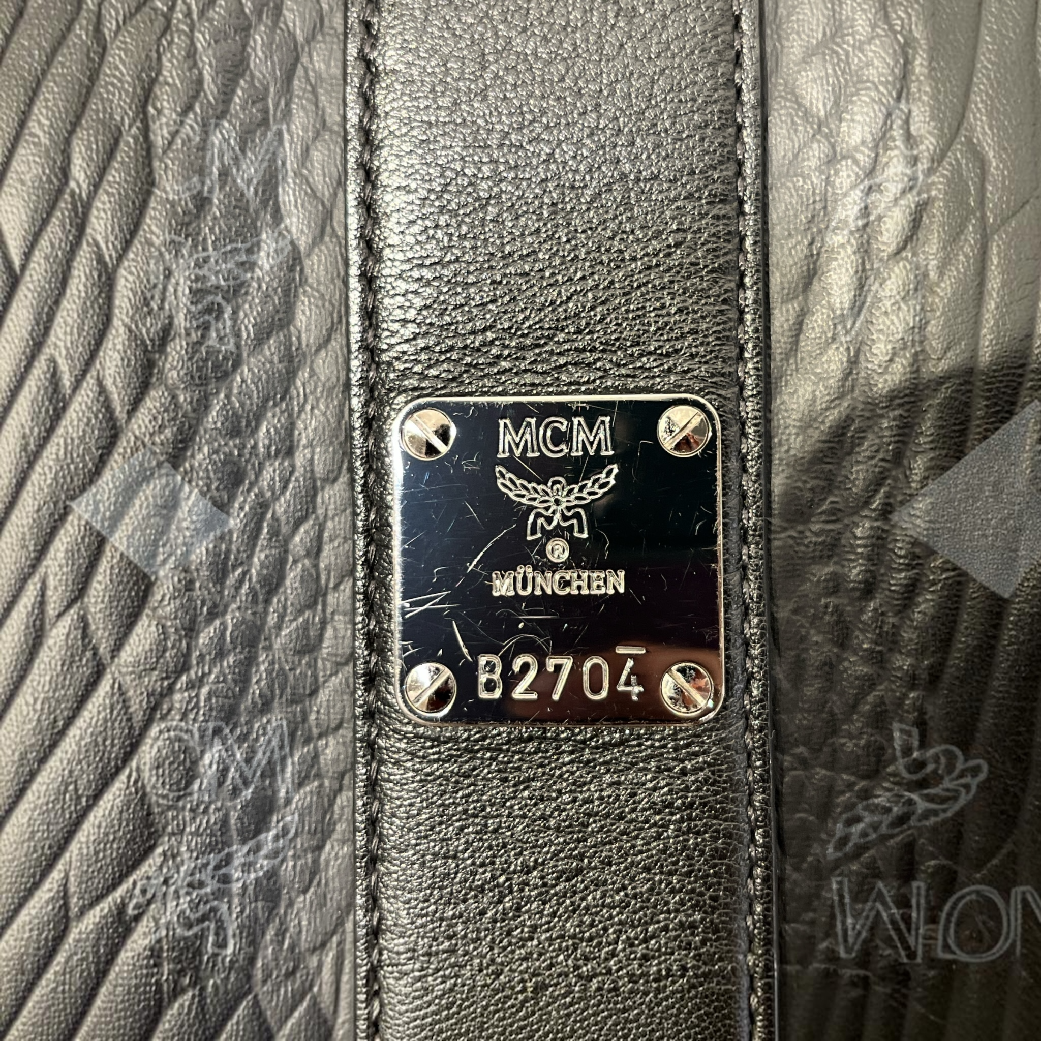 MCM/Tote Bag/Monogram/Leather/BLK/MCM Black Tote view 5