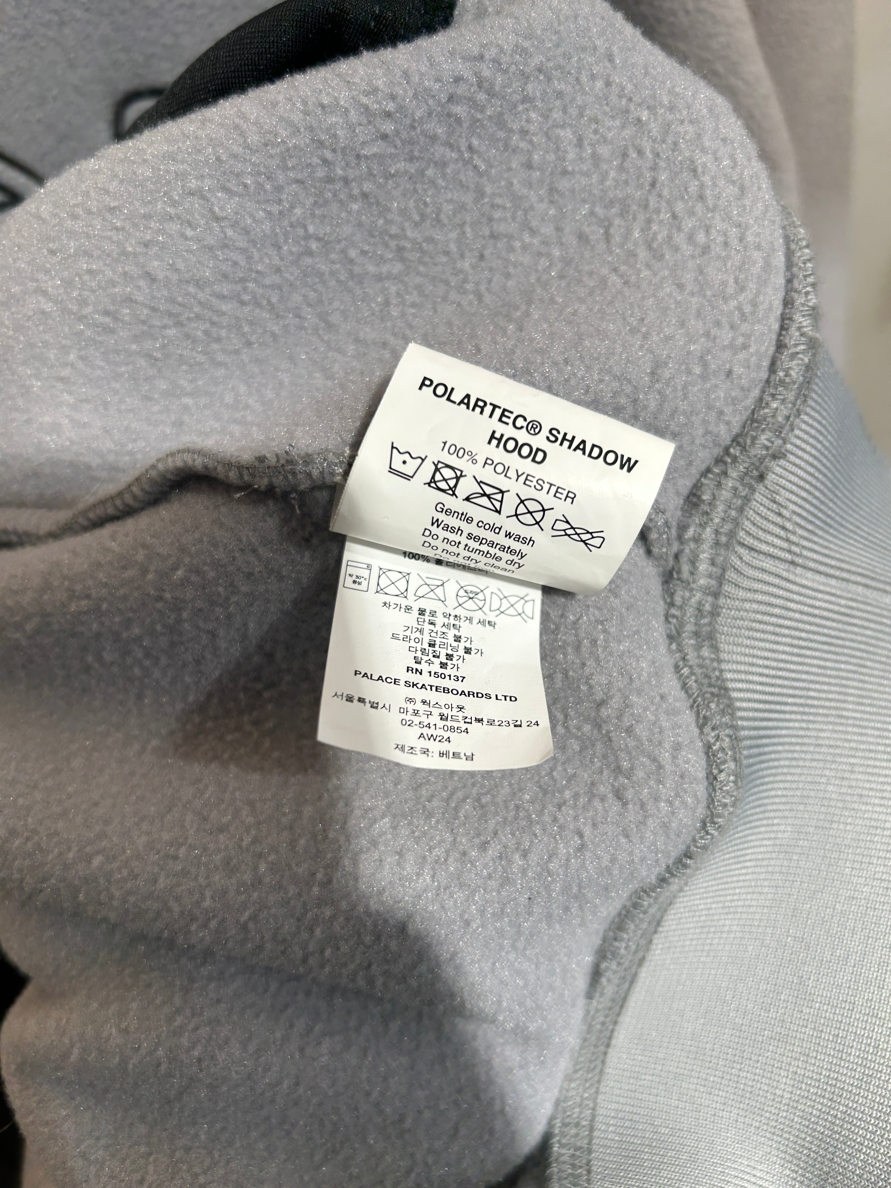 PALACE/Hoodie/XL/Cotton/GRY/polartec shadow hood view 4